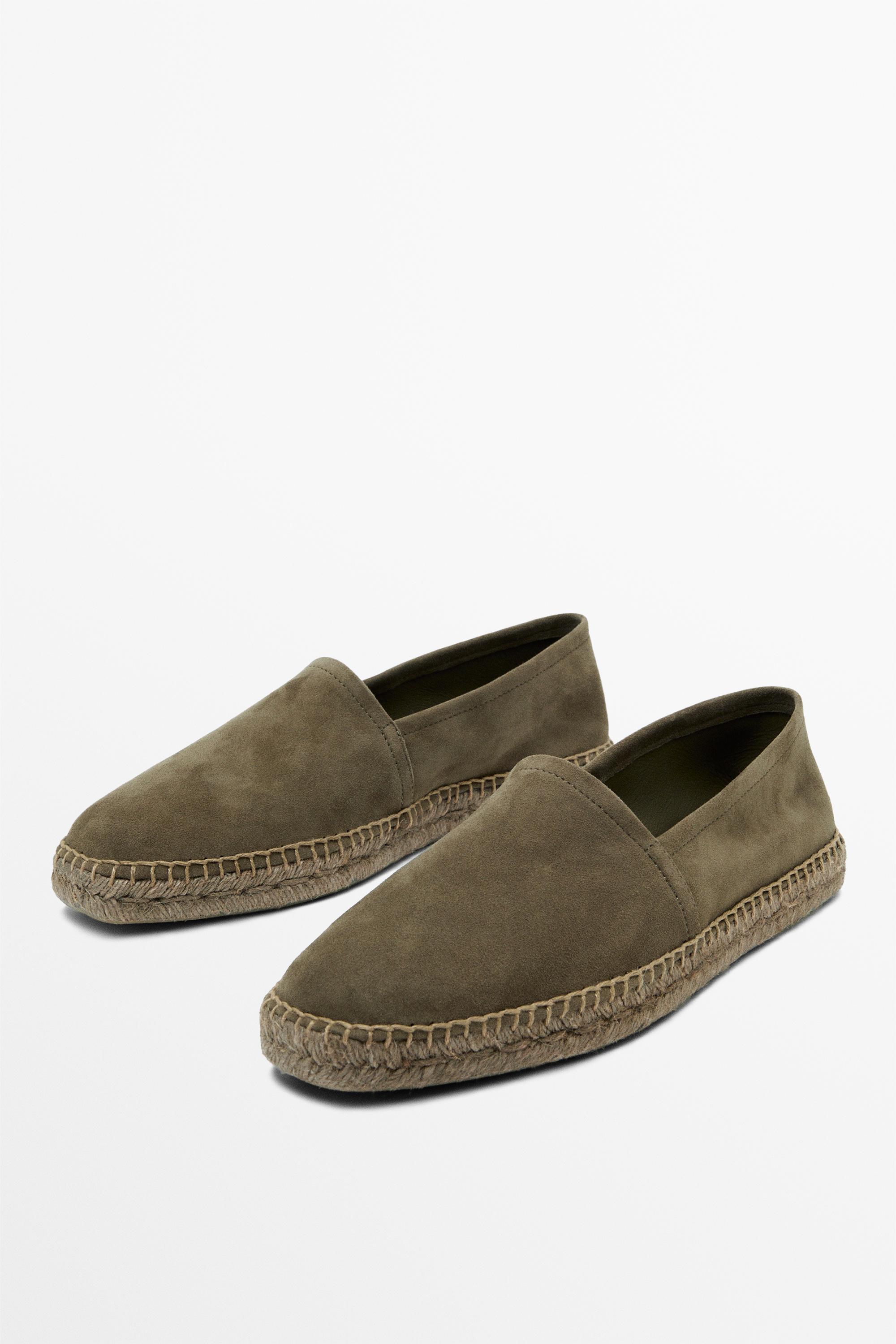 Leather espadrilles — KHAKI