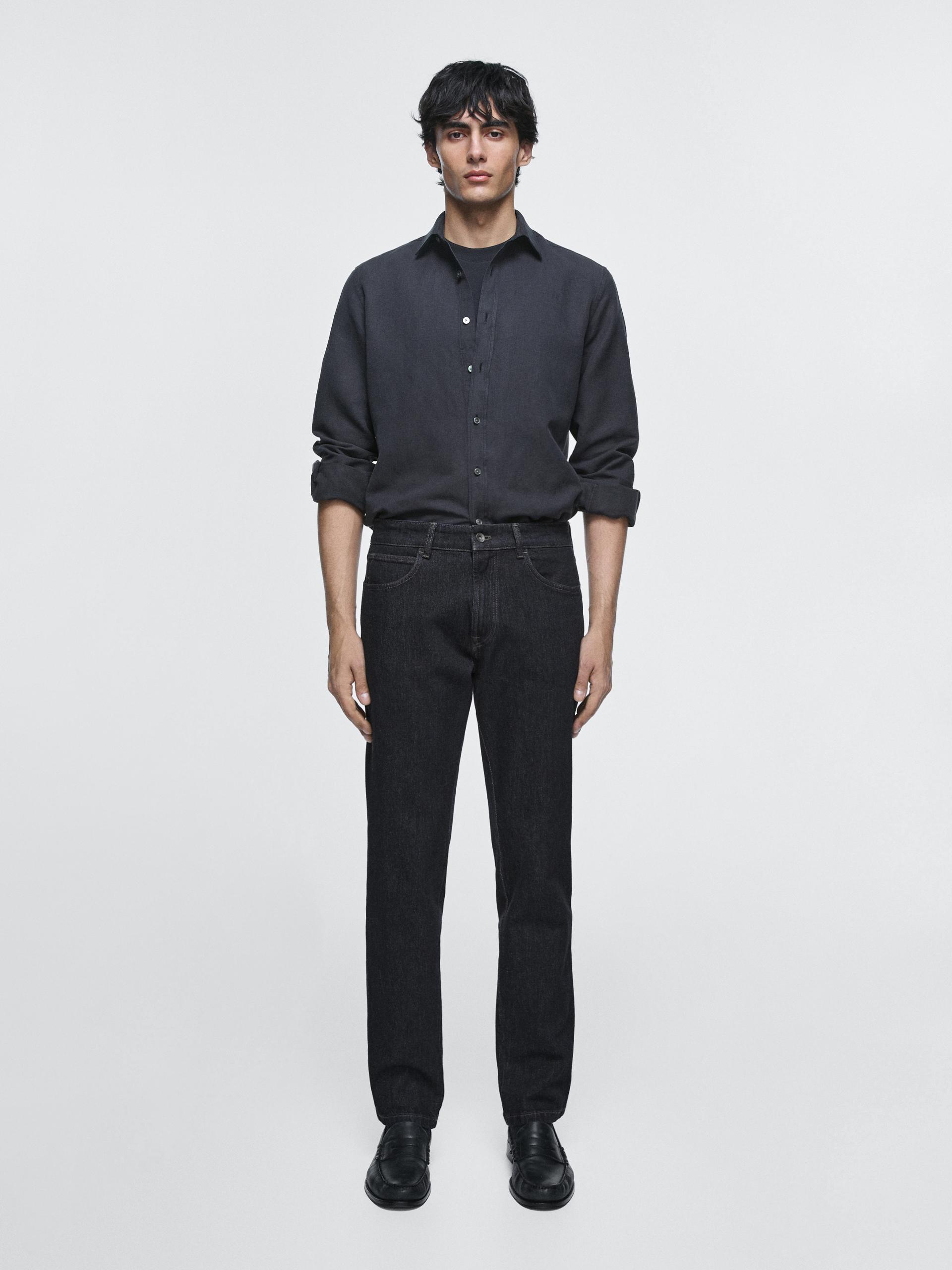 Jeans Tapered Fit - Azul Marino - 36 (Eur 46) - Massimo Dutti - Hombre