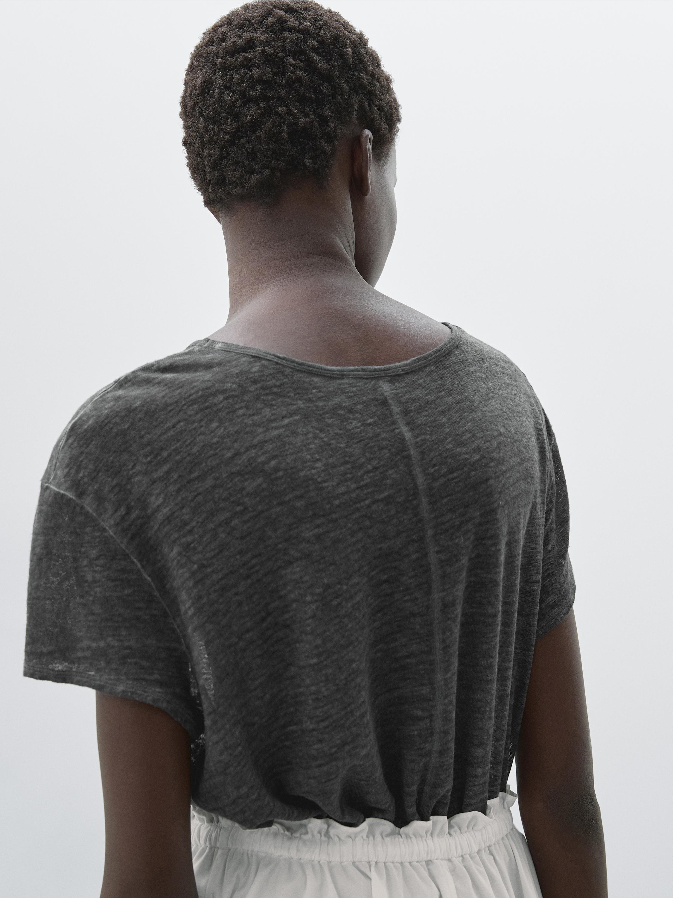 100% linen short sleeve T-shirt