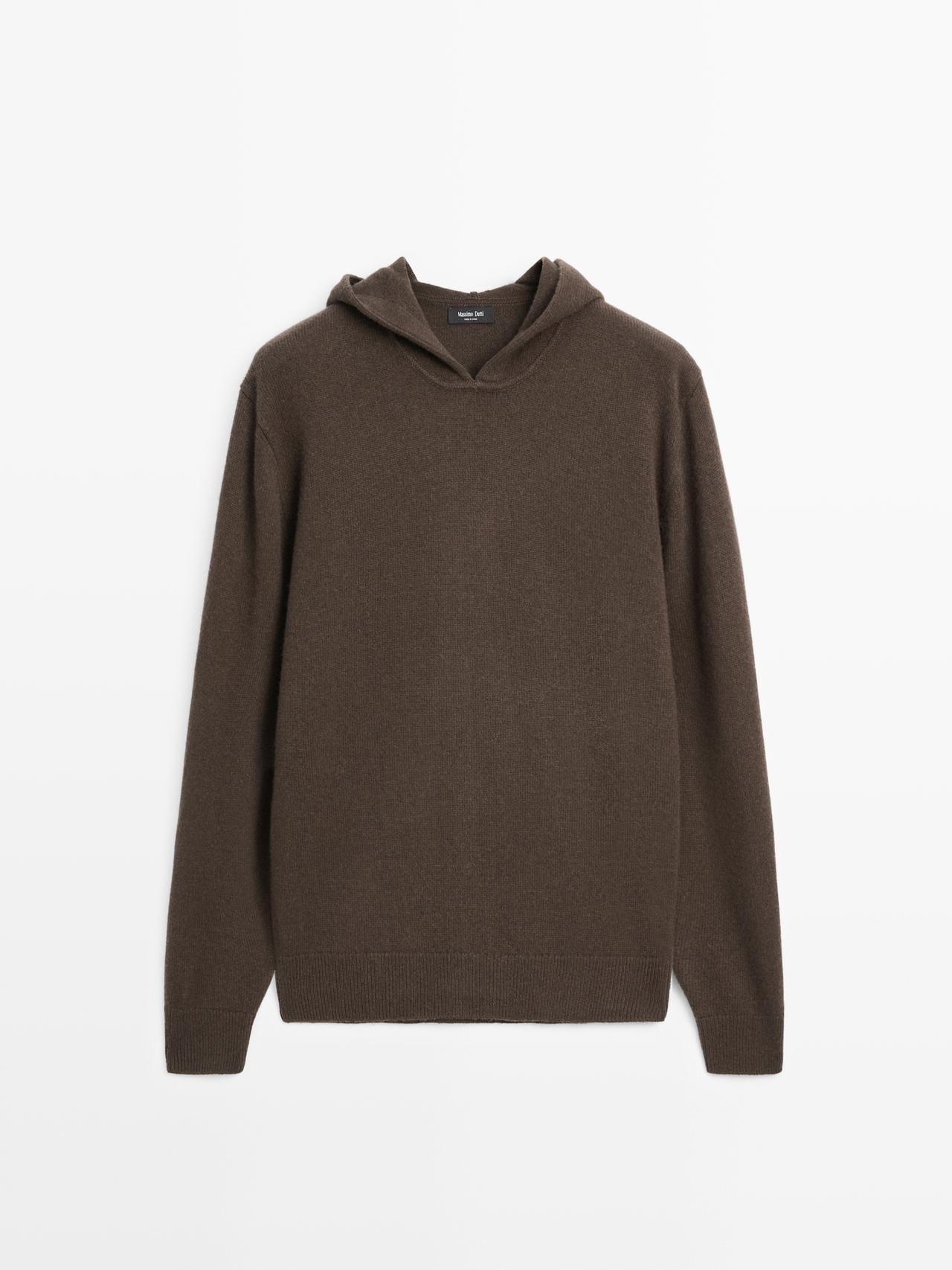 Massimo Dutti - Herre - Striktrøje Med Hætte - Multicolor - M