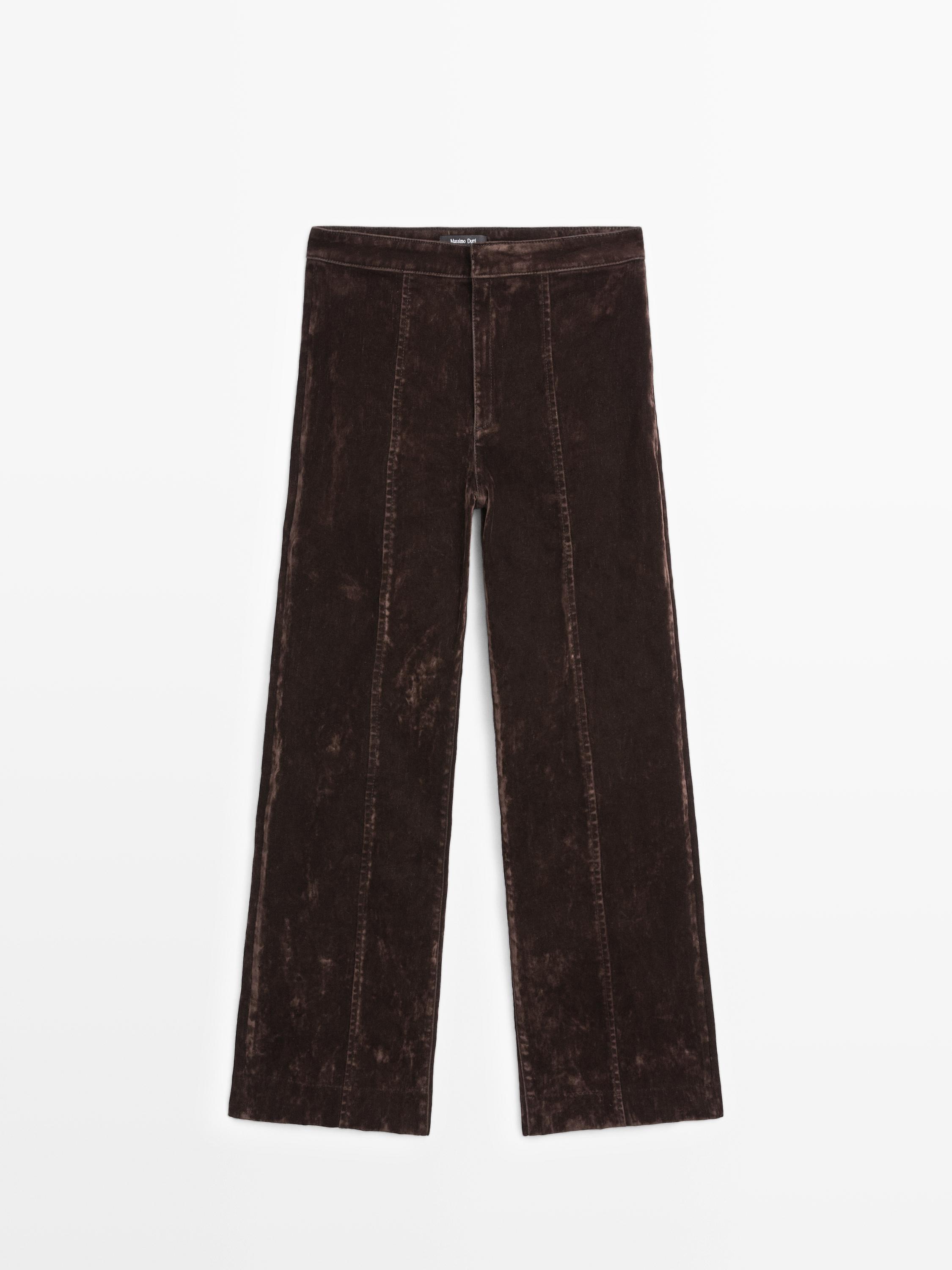 Jeans med høyt liv og sleng · Sjokolade · Dressy | Massimo Dutti
