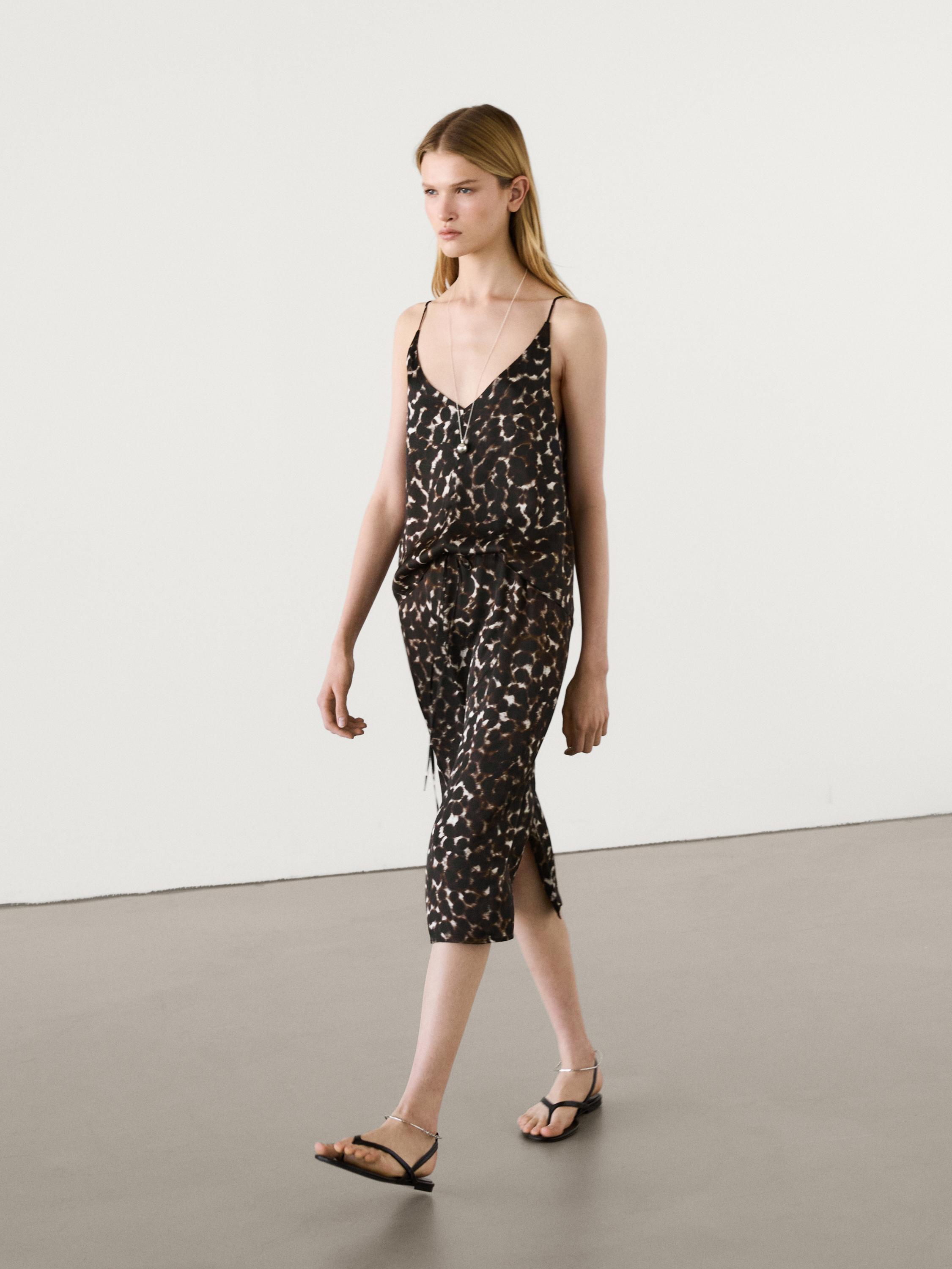 Falda midi animal print conjunto