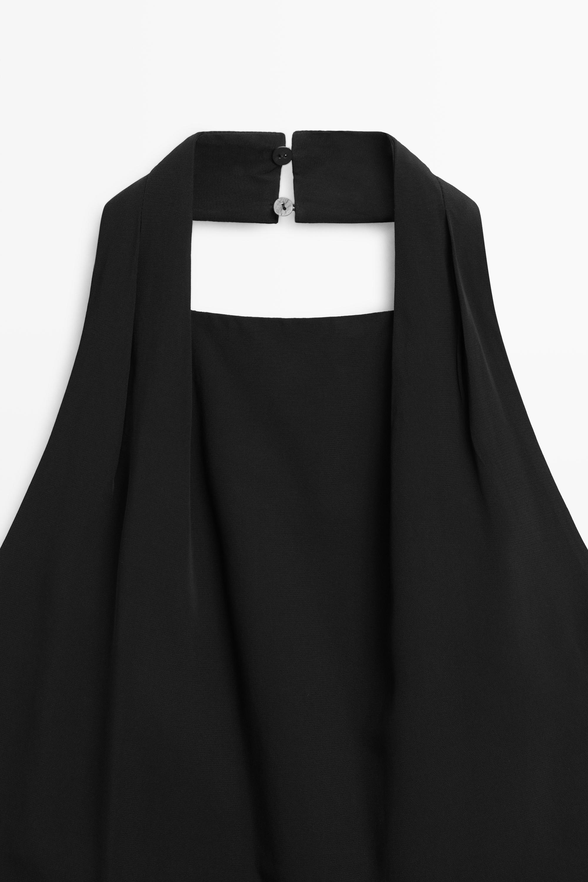 Flowing open-back top — BLACK