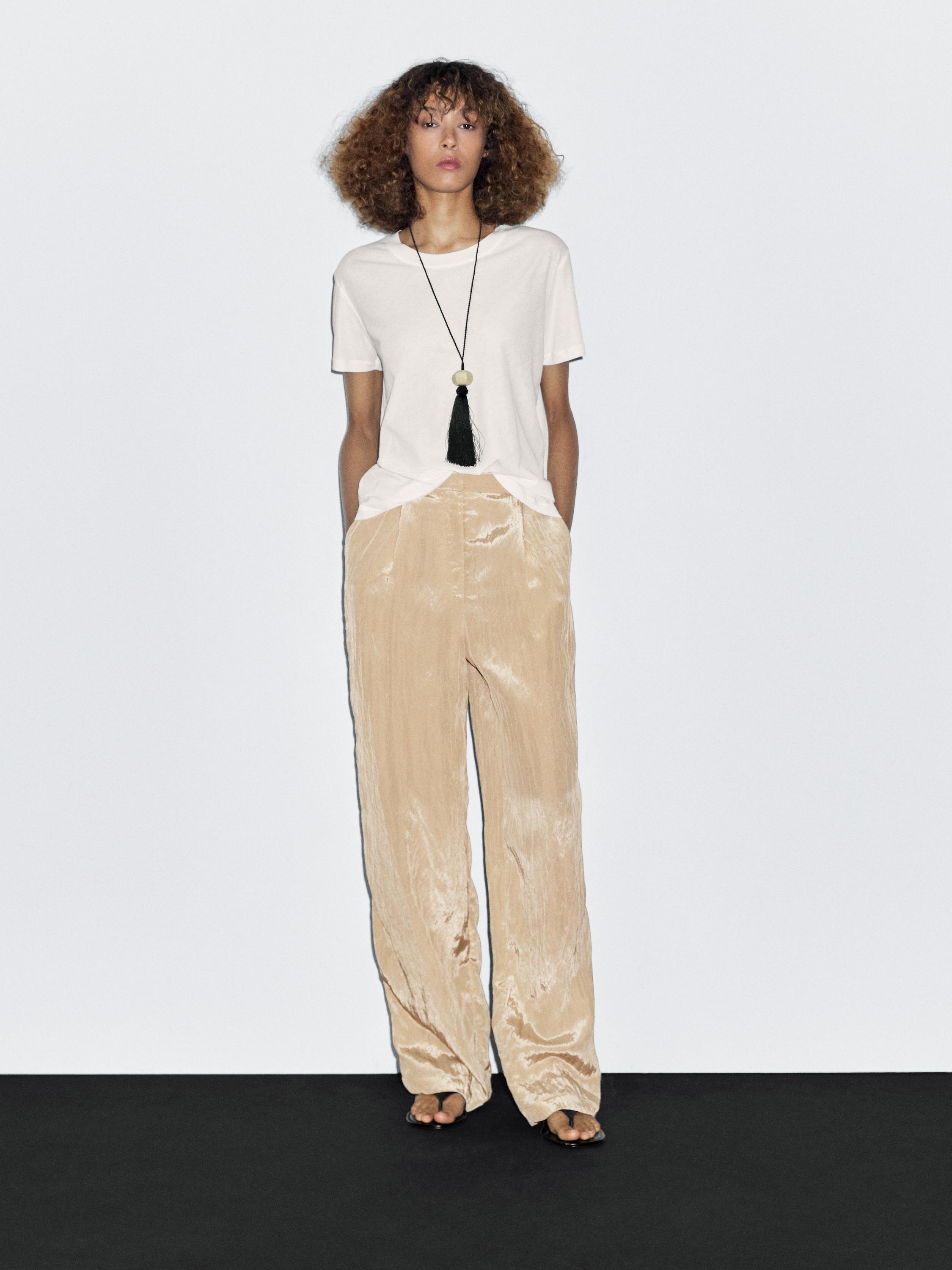 Pantalon satiné texturé