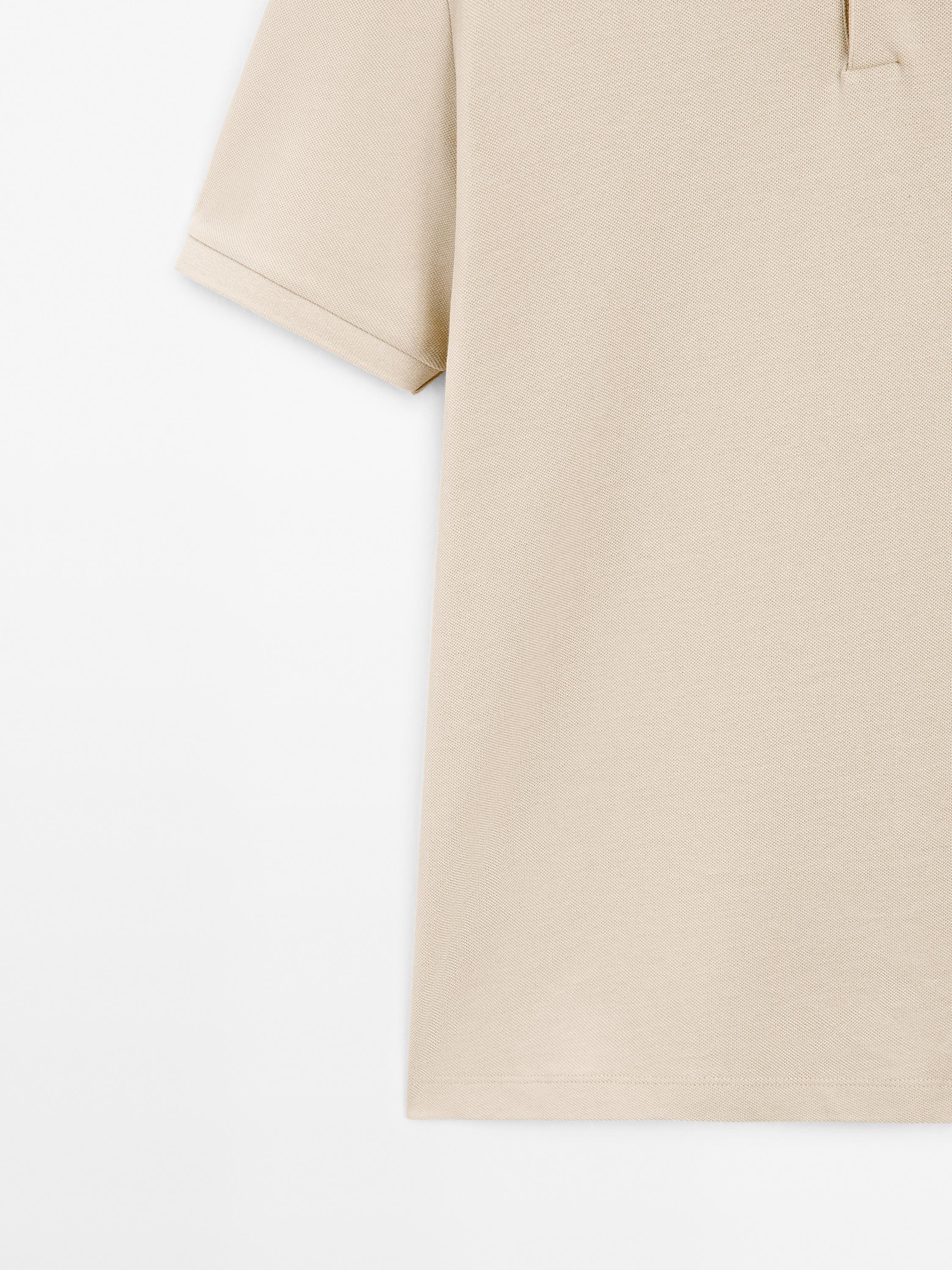 Polo micro-texture en piqué de coton