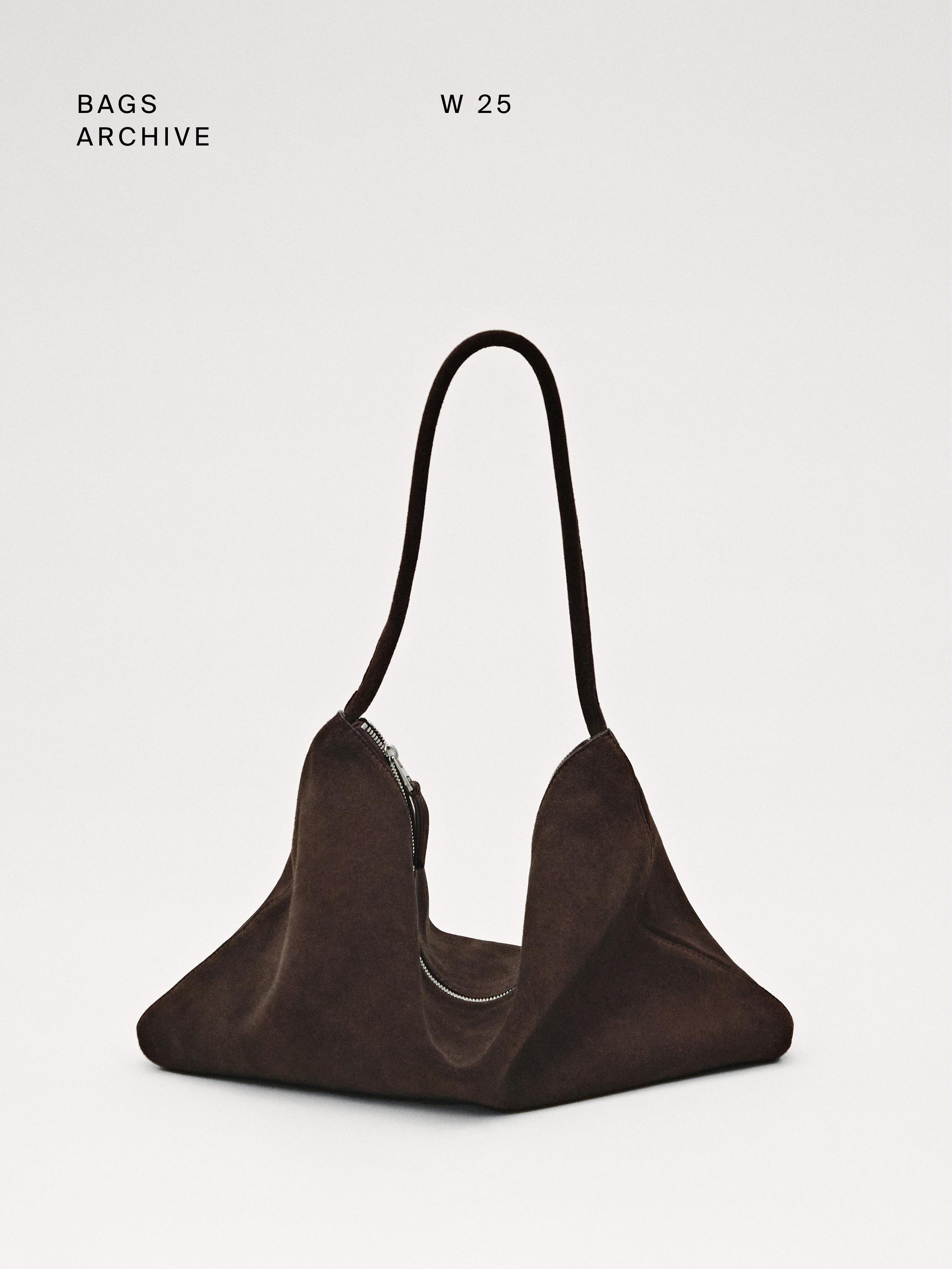 Split cowhide leather bag