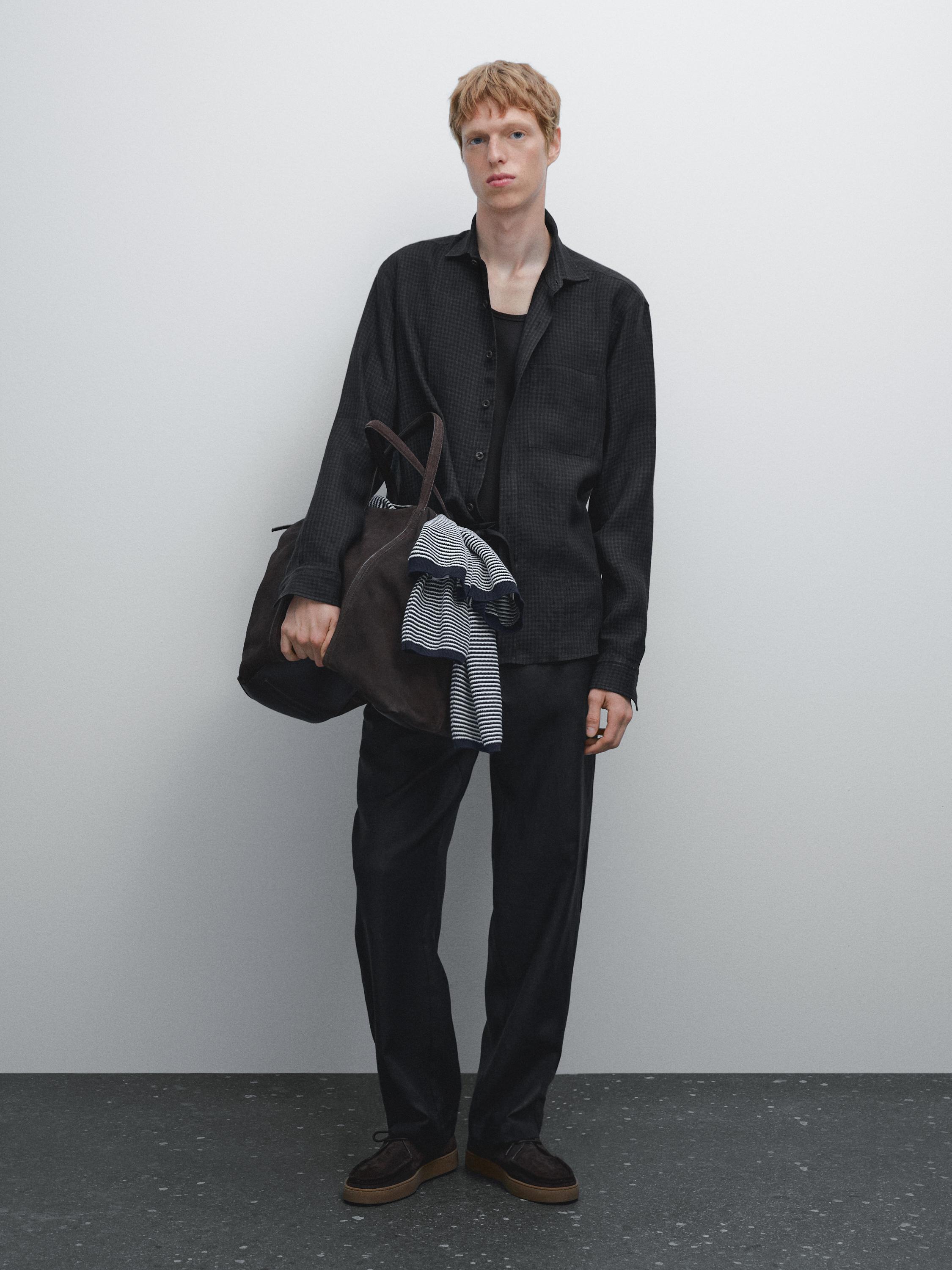 100% linen jogger trousers
