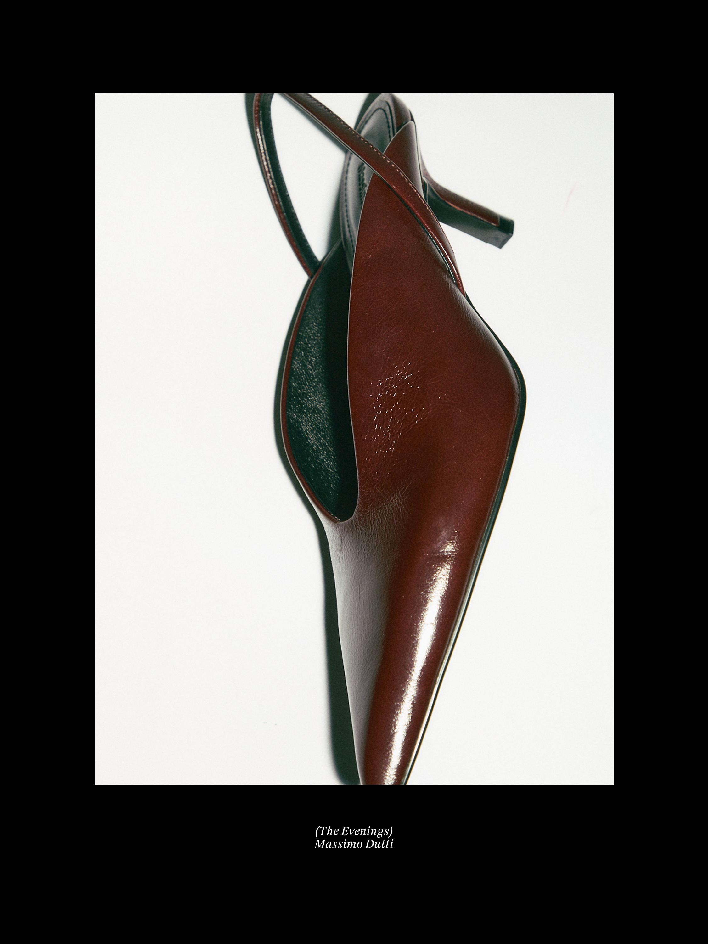 High-heel slingback shoes — BURGUNDY