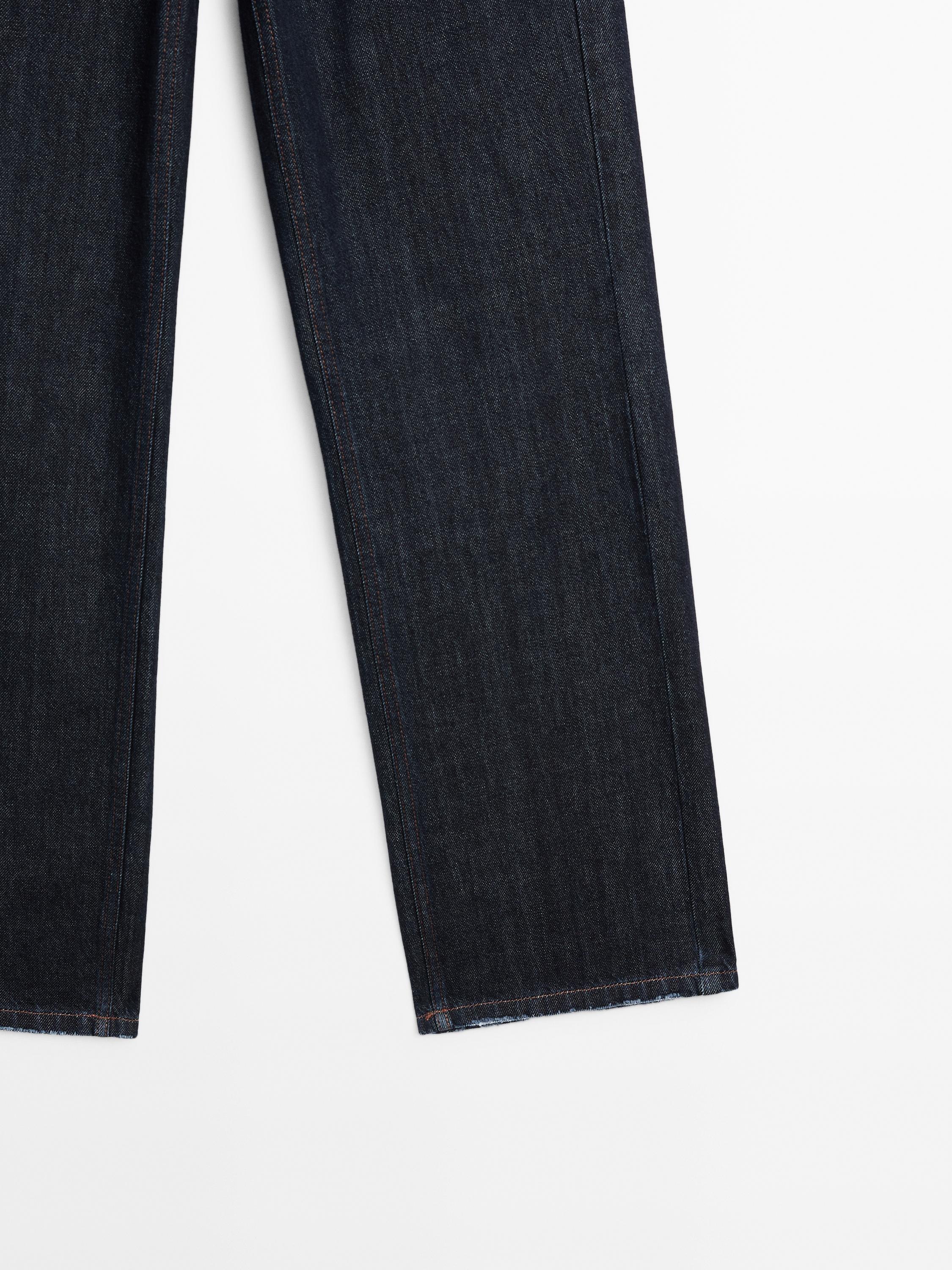 Mid-rise straight-leg jeans