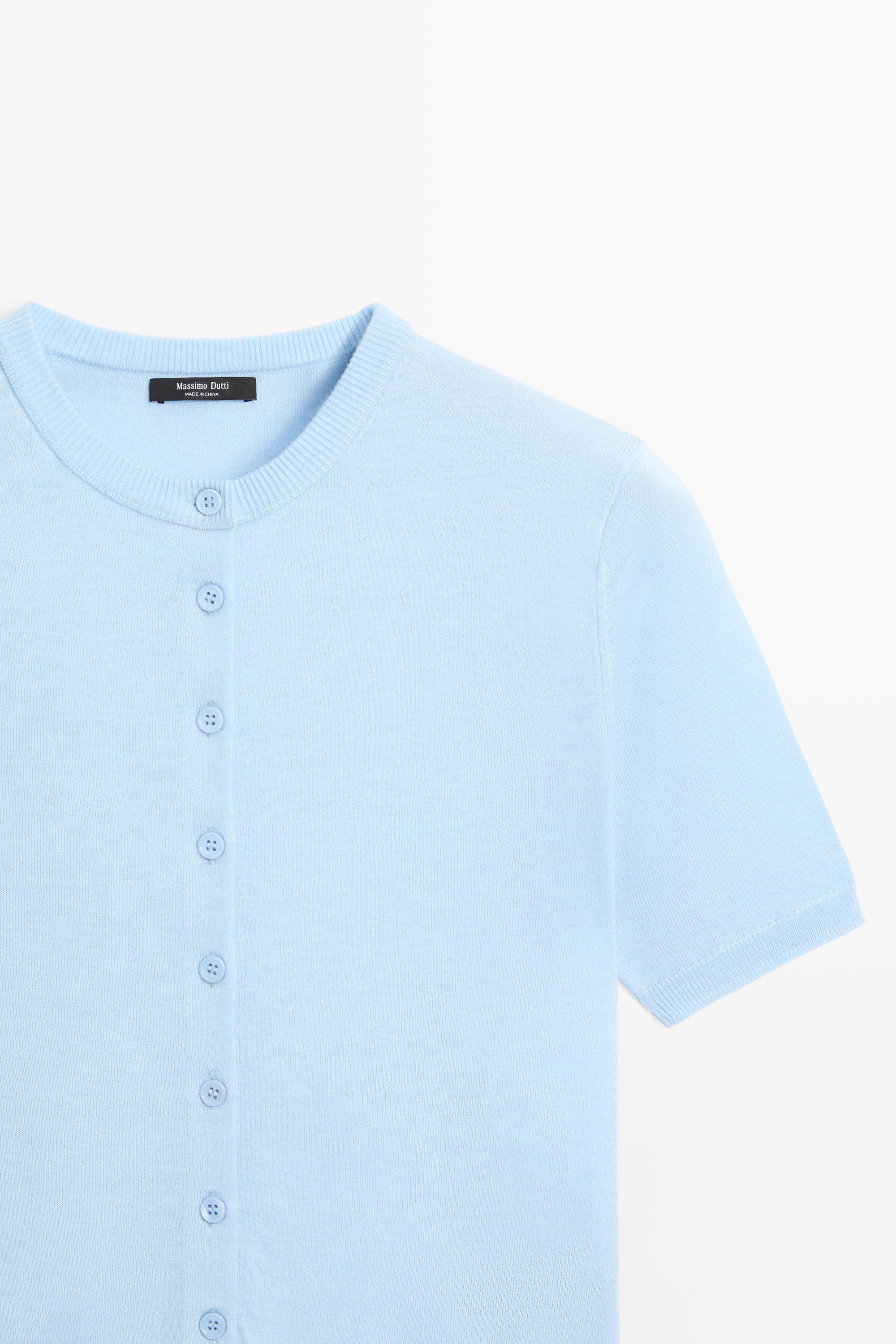 Short sleeve cardigan — SKY BLUE
