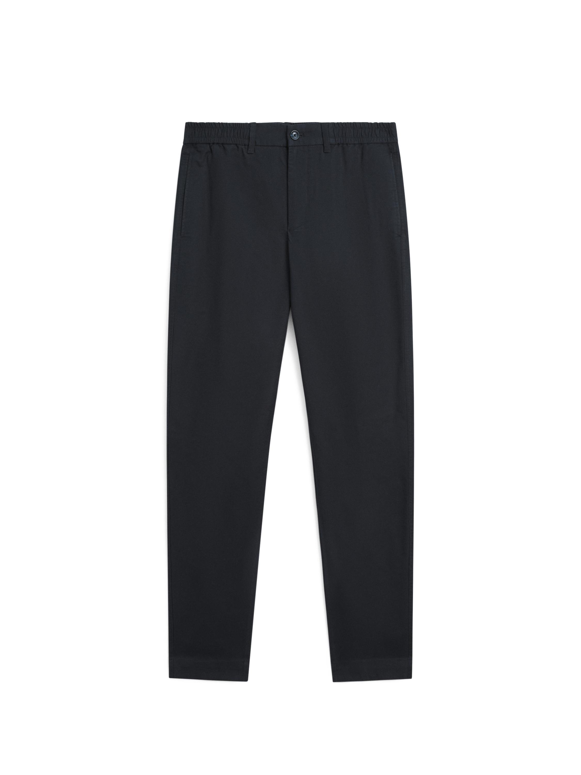 Cotton blend jogger fit trousers — NAVY BLUE