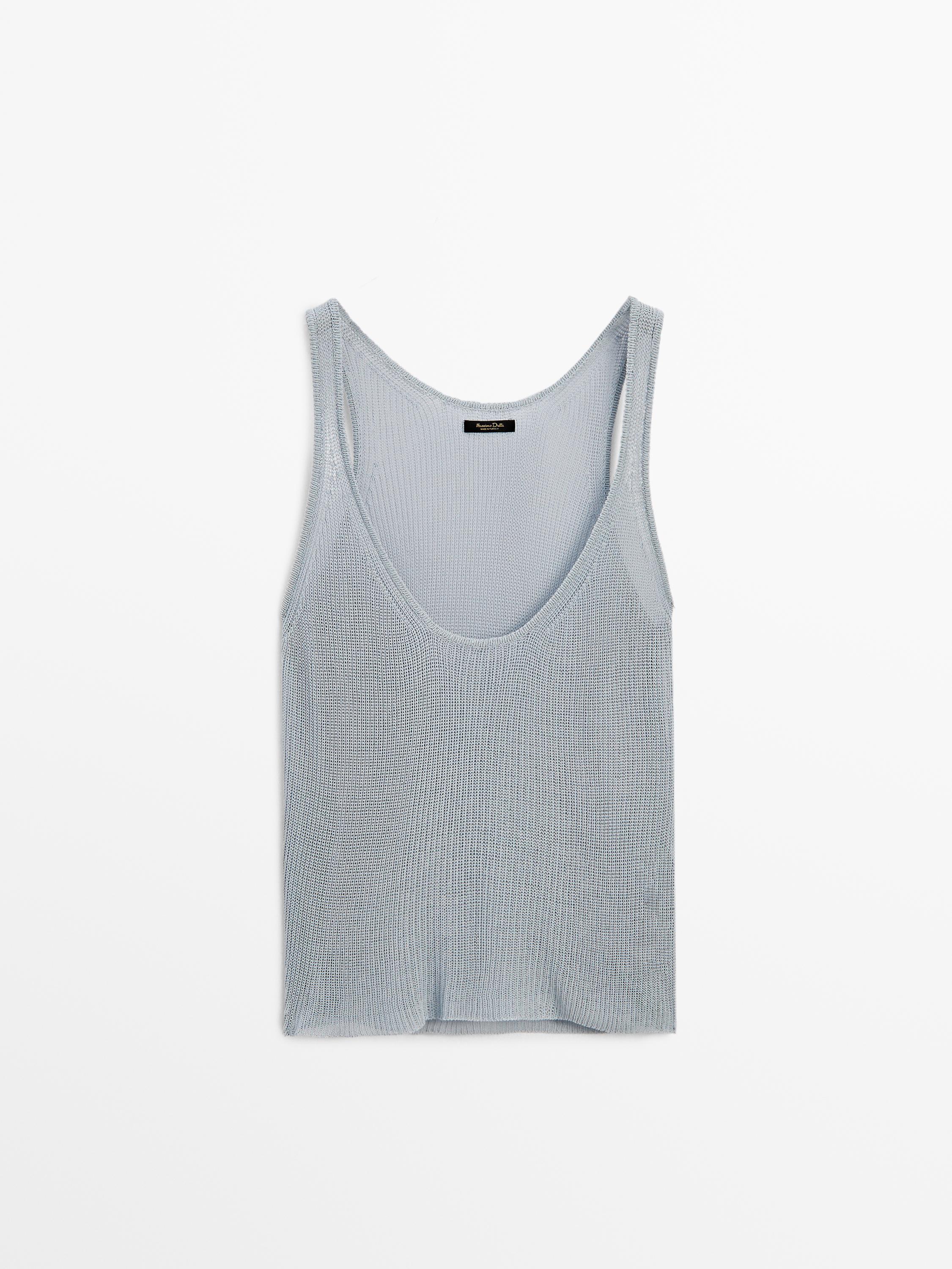 Strappy knit top with neckline detail
