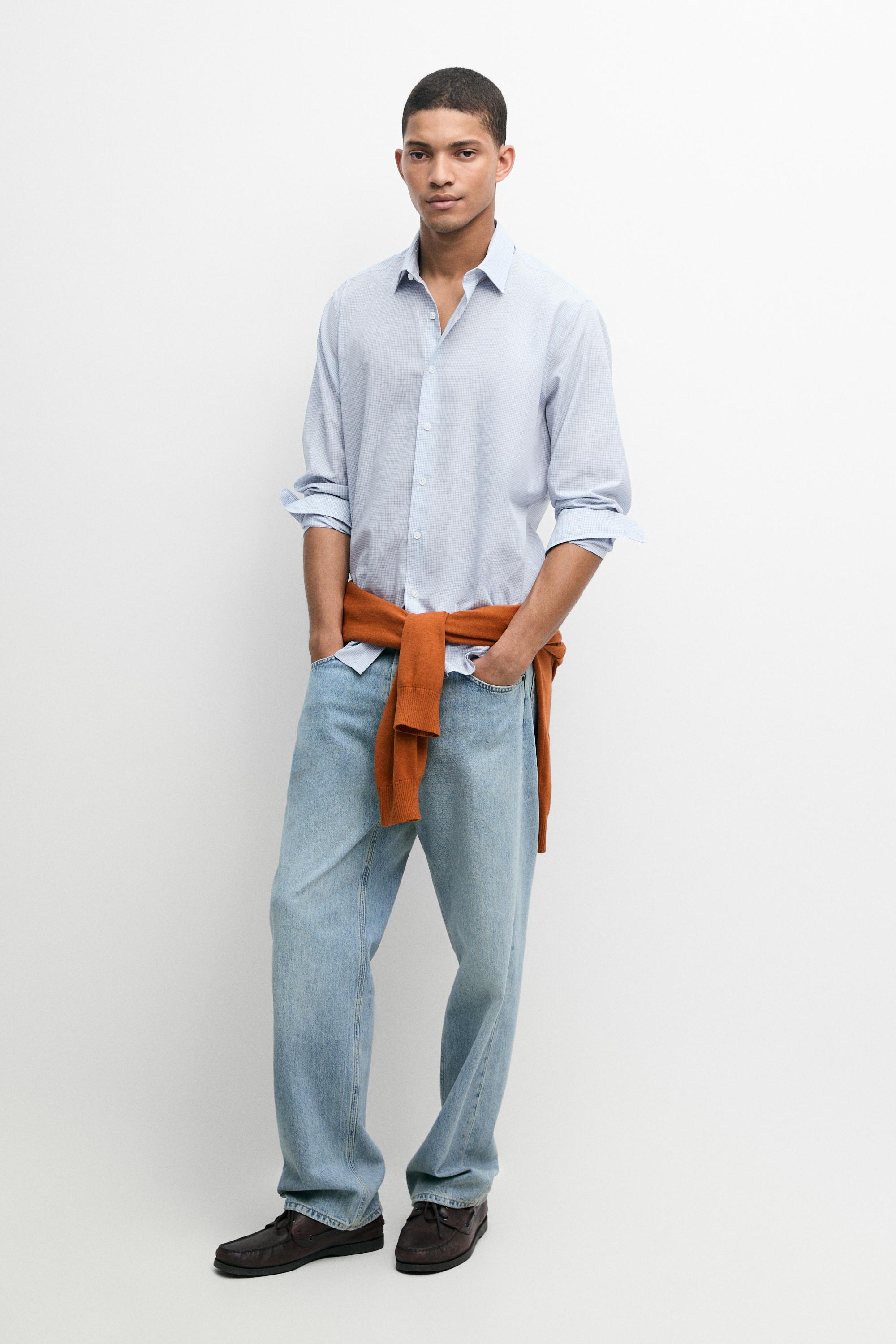Camisa regular fit cuadros 100% algodón