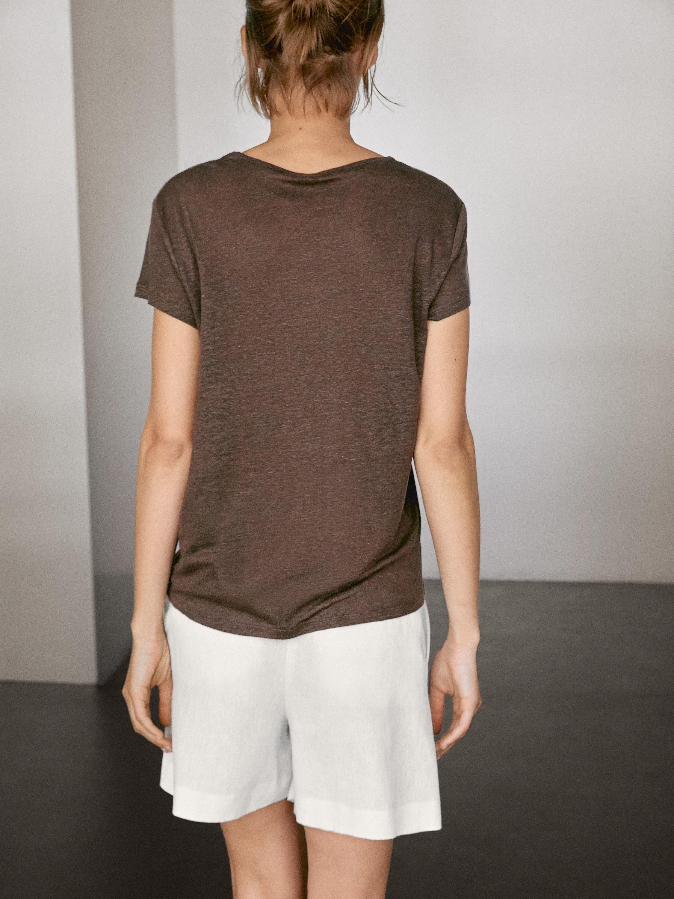 100% linen short sleeve T-shirt