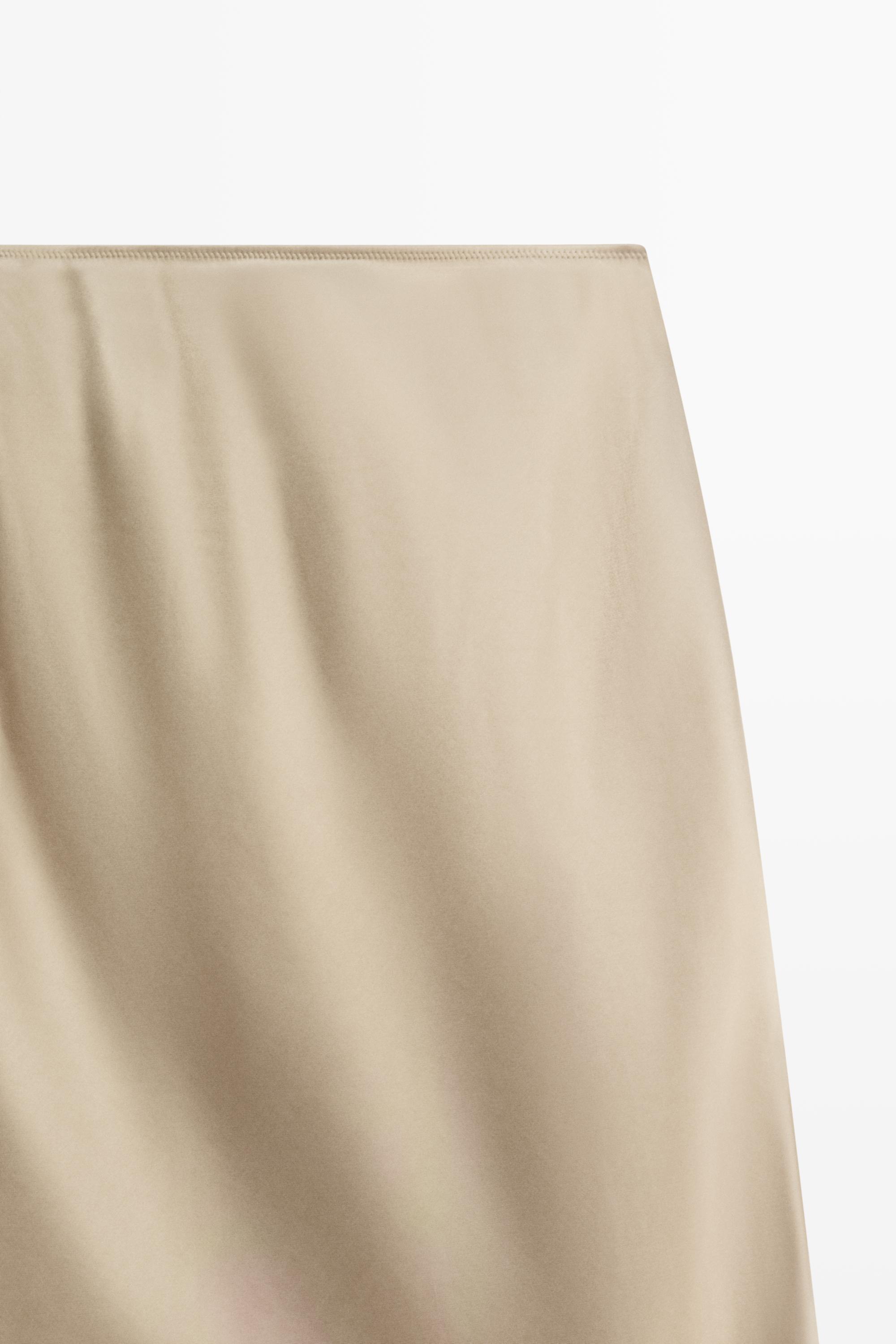 Satin midi skirt — CHAMPAGNE