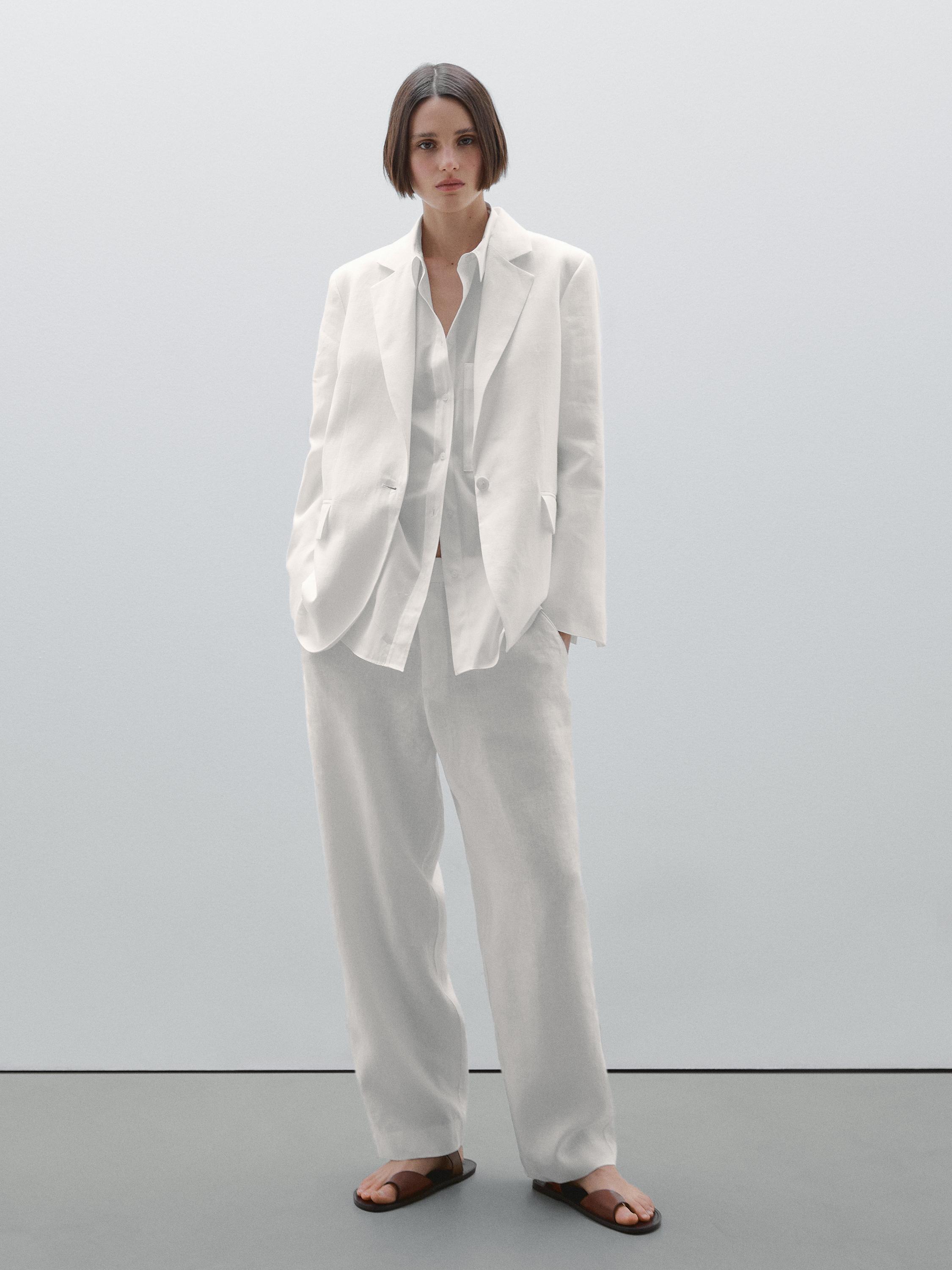 بليزر بدلة كتان 100%