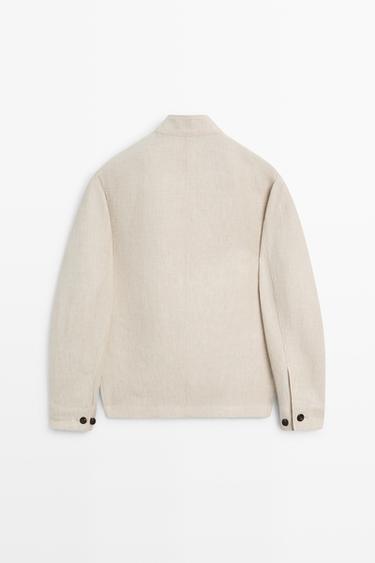 100% linen total look overshirt — BEIGE 6