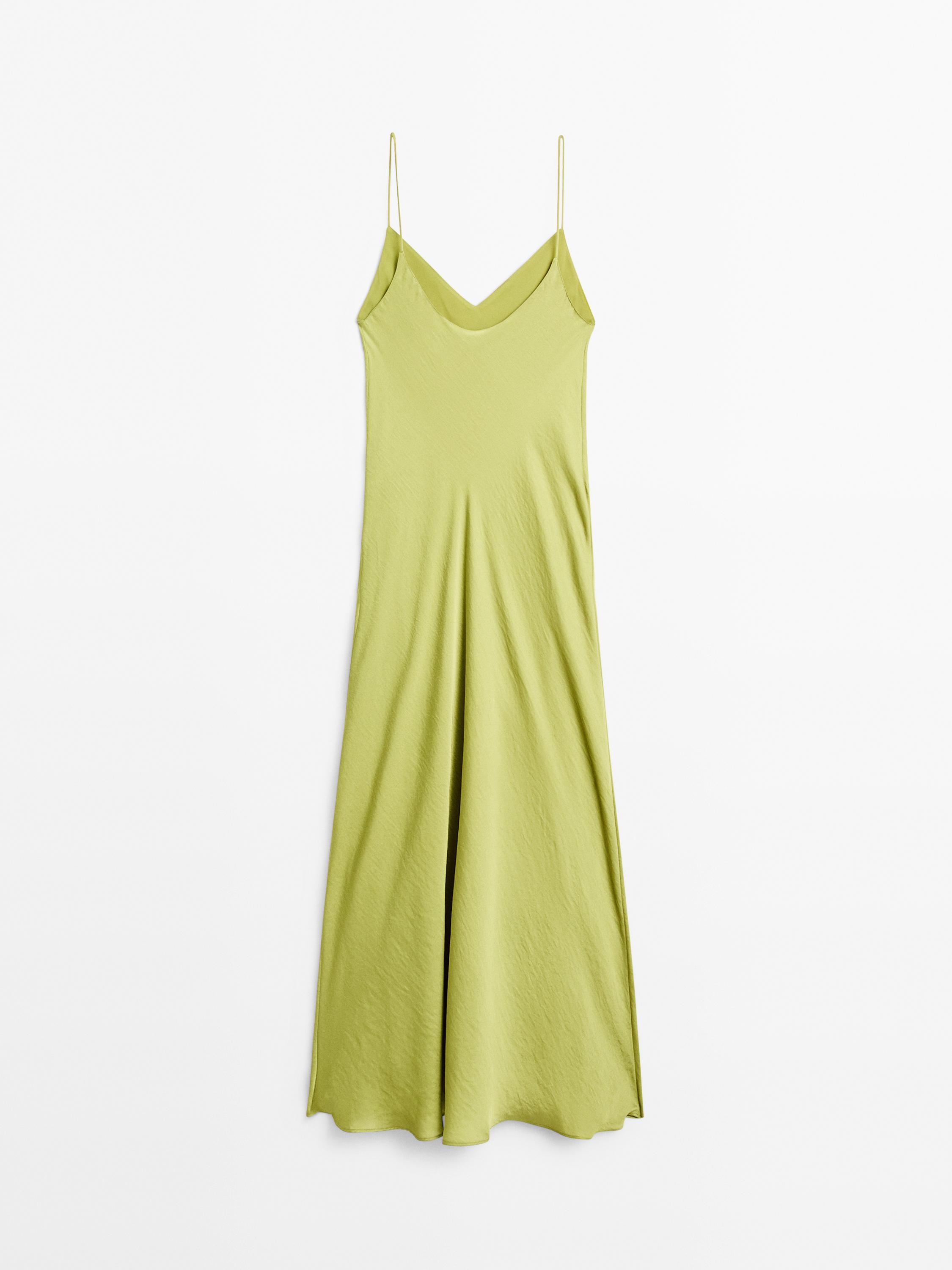 Flowing satin midi dress