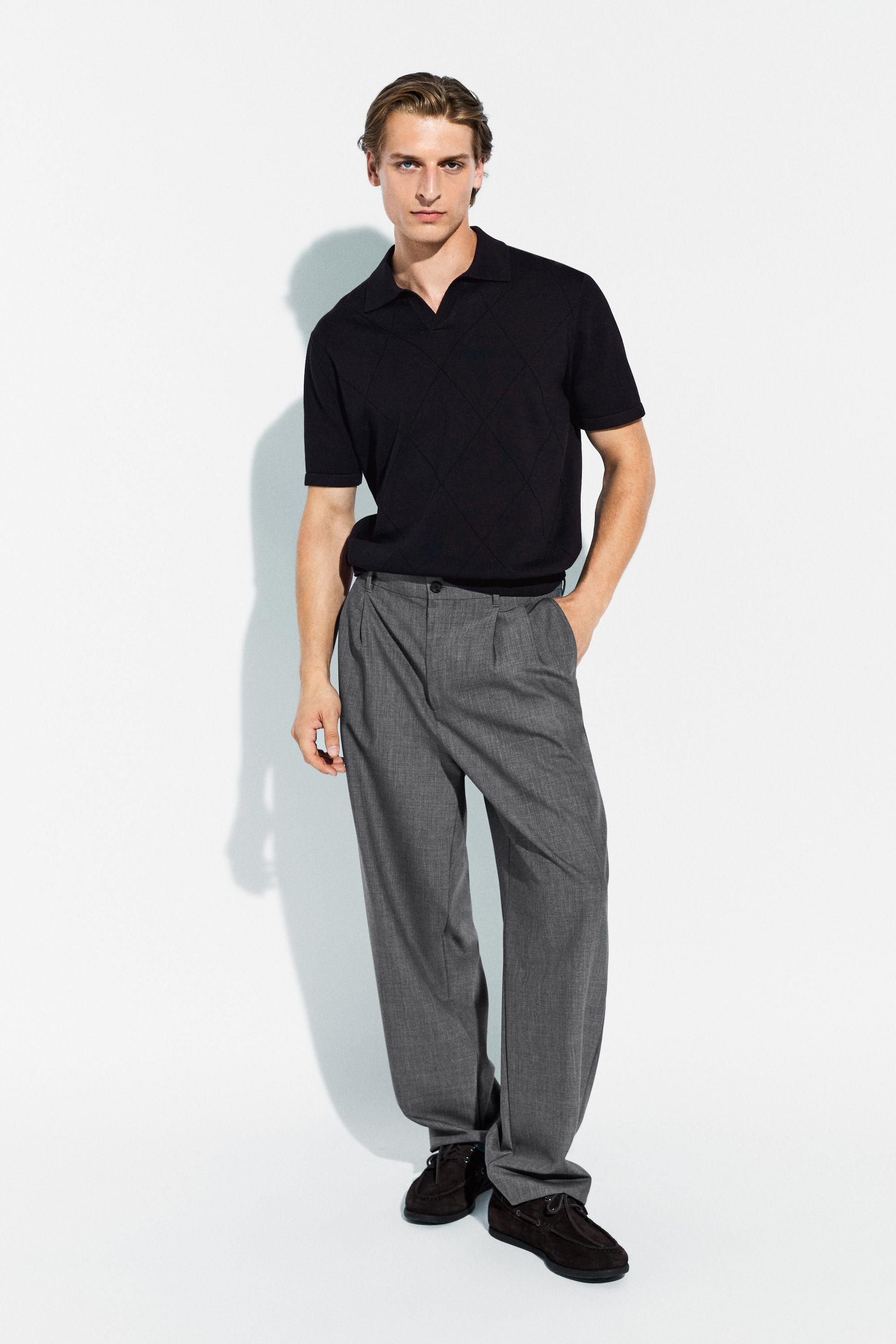 Relaxed fit cool wool darted pants — GREY