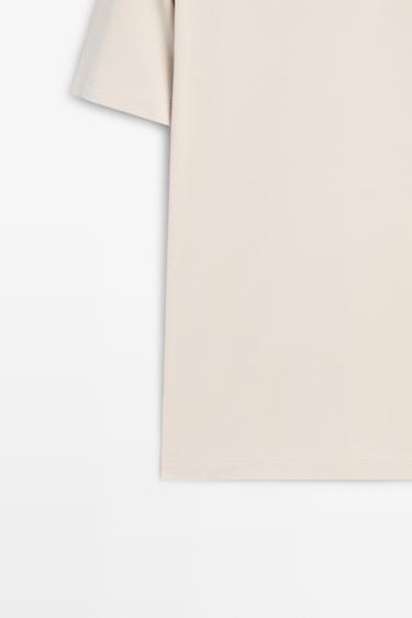 100% cotton V-neck knit polo — STONE 7
