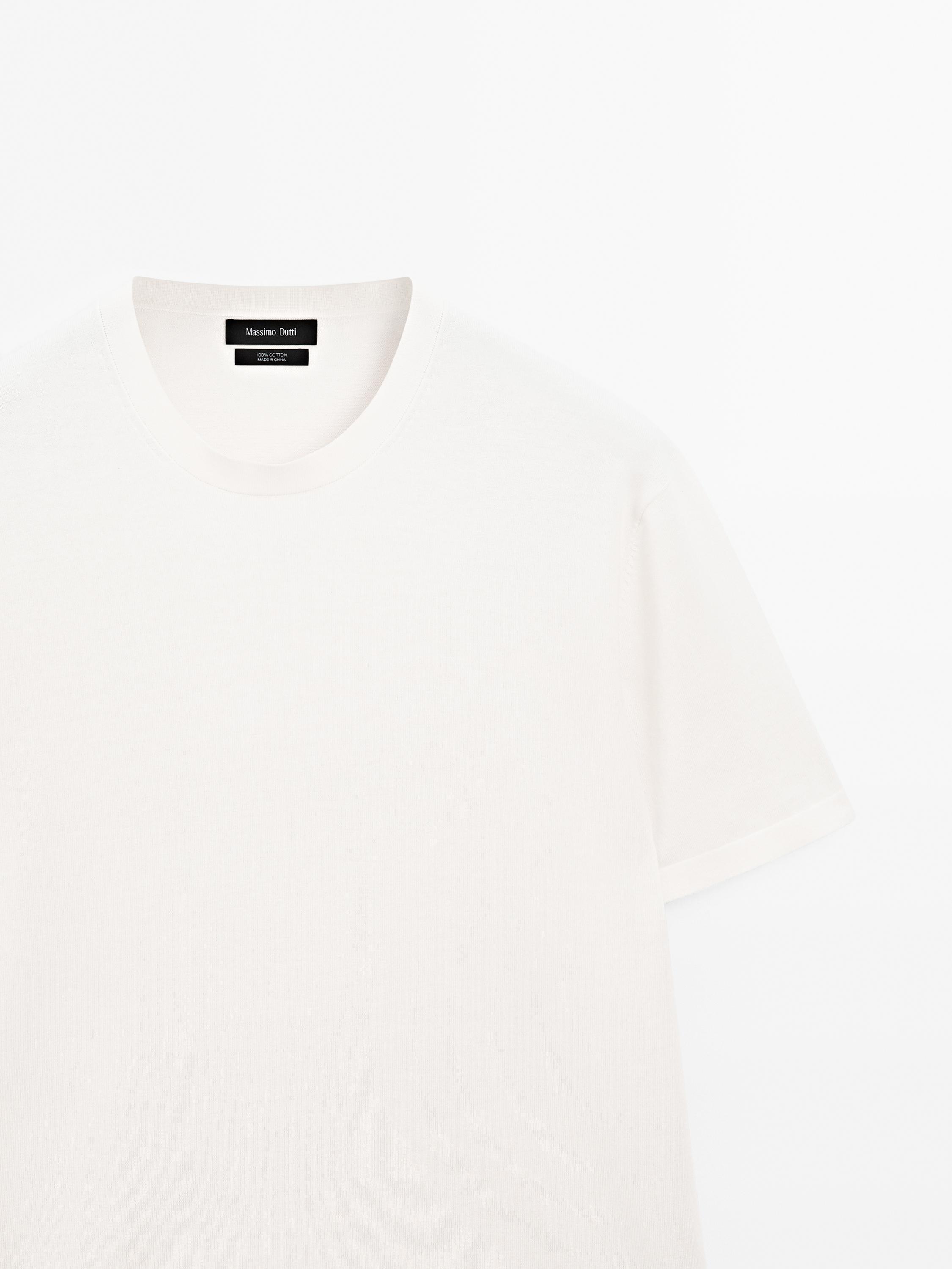 100% cotton short sleeve knit sweater — CREAM