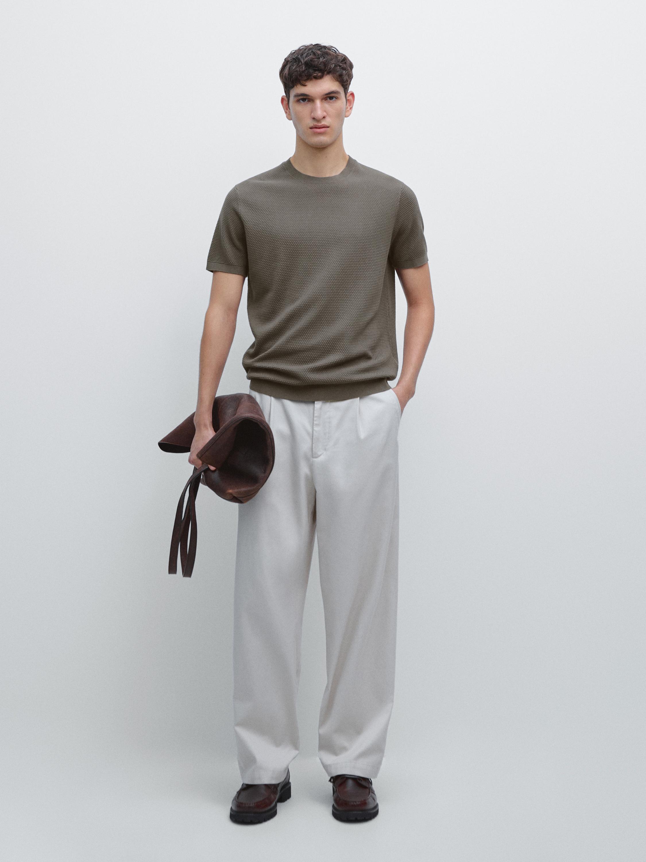 Textured knit T-shirt