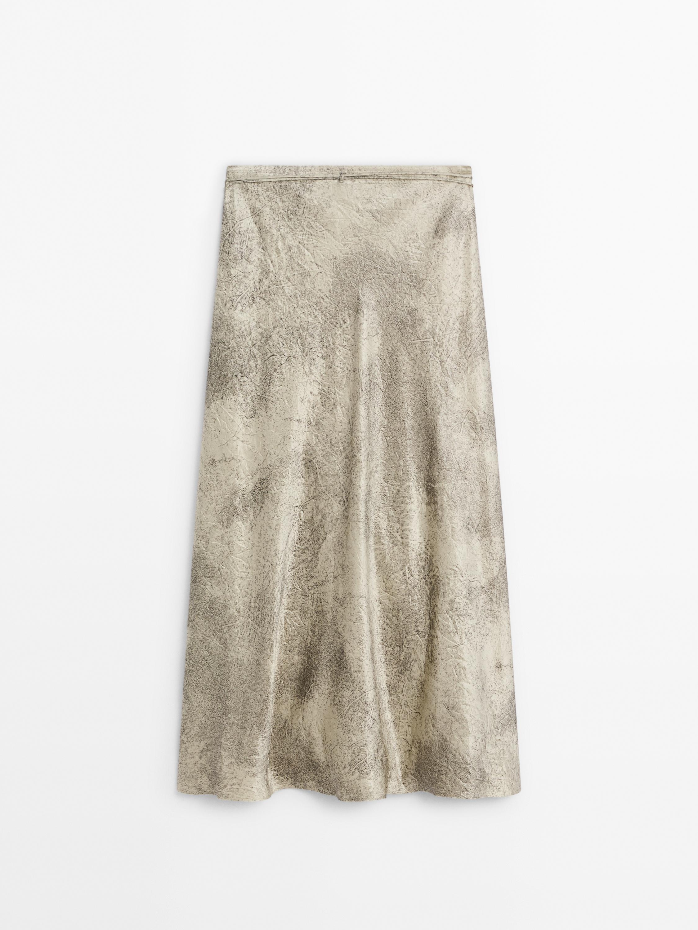 Satin lace skirt