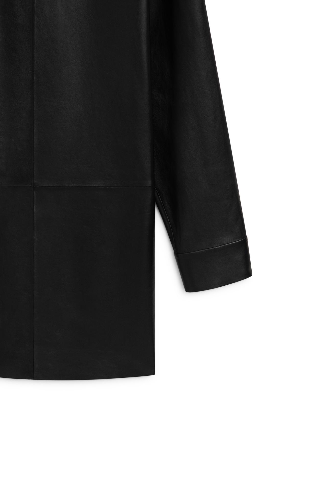 High neck leather blouse - LIMITED EDITION — Black