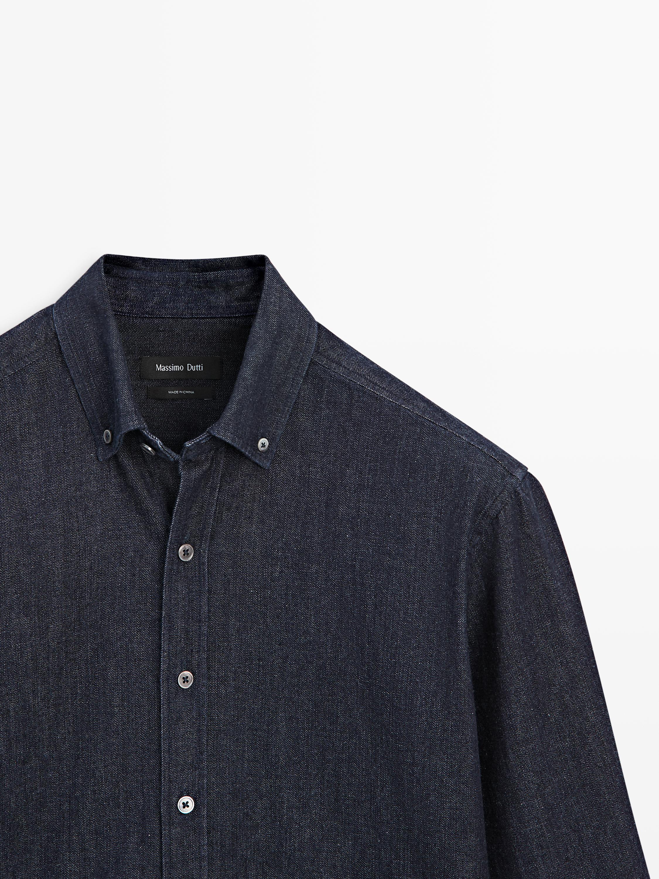 Regular fit denim shirt — DARK BLUE
