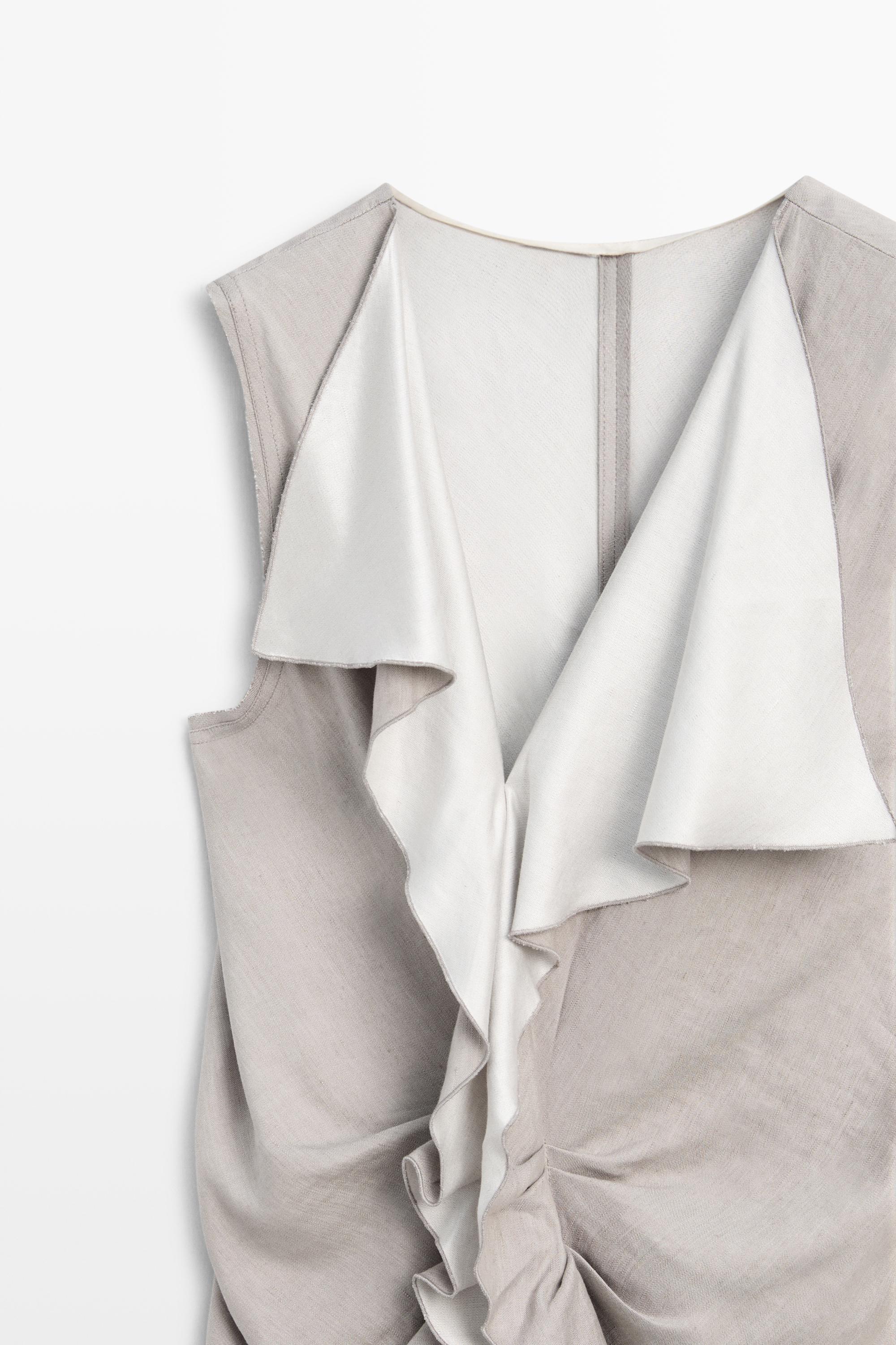 Flowing dress with ruffle detail - STUDIO — STONE