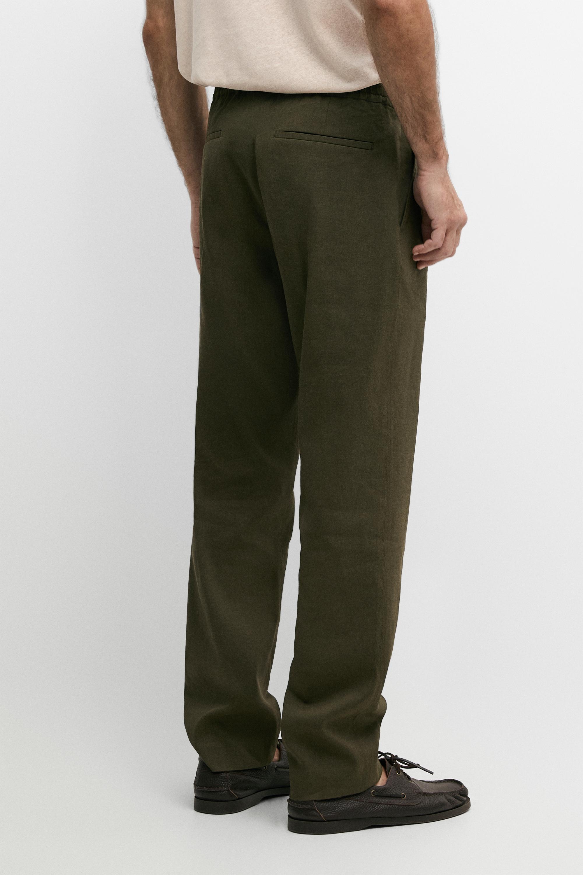 Total look darted jogger fit trousers — GREEN