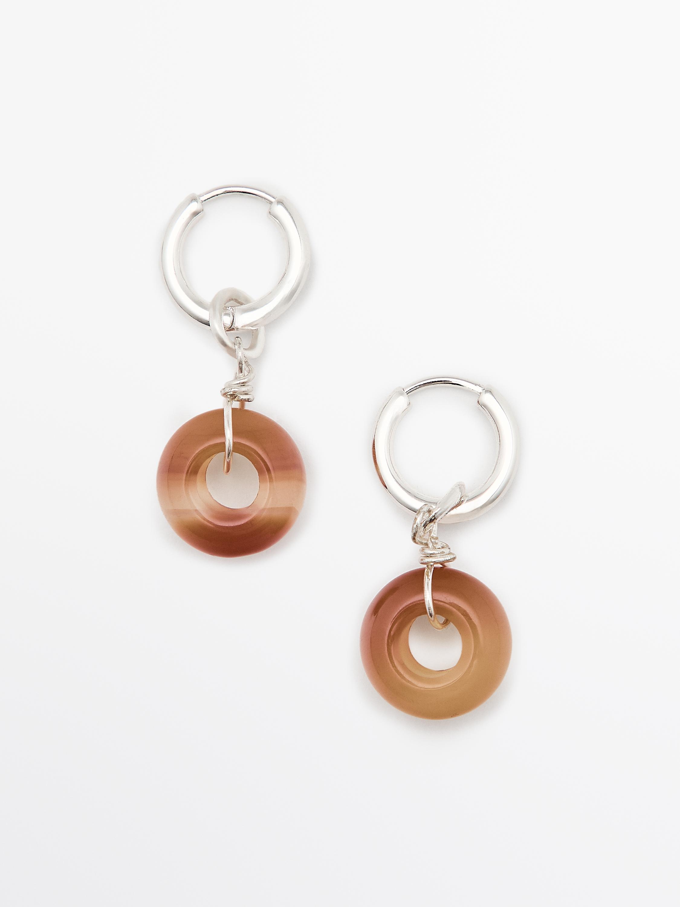 Stone ring earrings