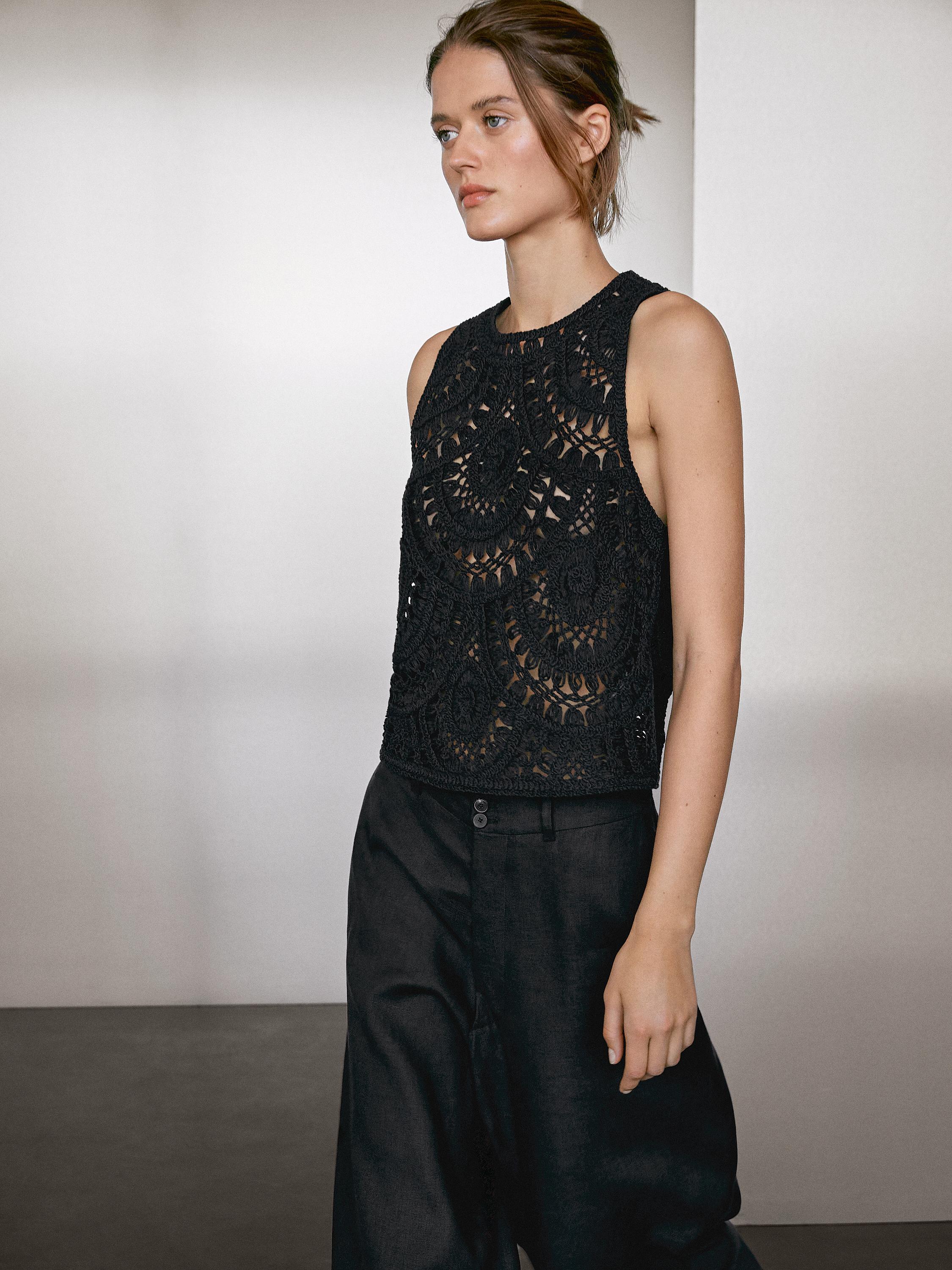 Crochet knit top