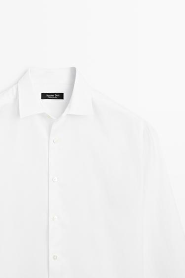 100% cotton twill regular fit shirt — WHITE 4
