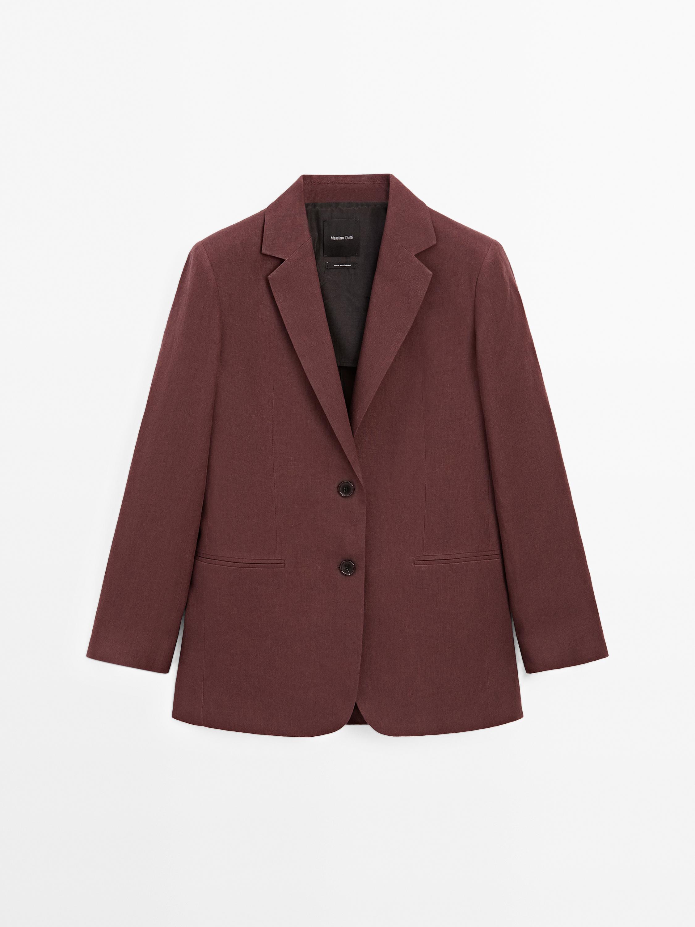 100% linen two-button blazer