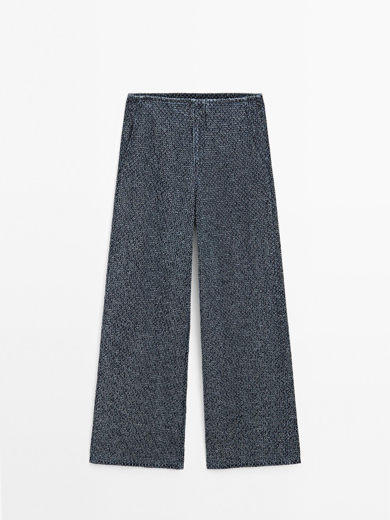 Jean Large Taille Haute - Bleu Moyen - 36 - Massimo Dutti - Femme