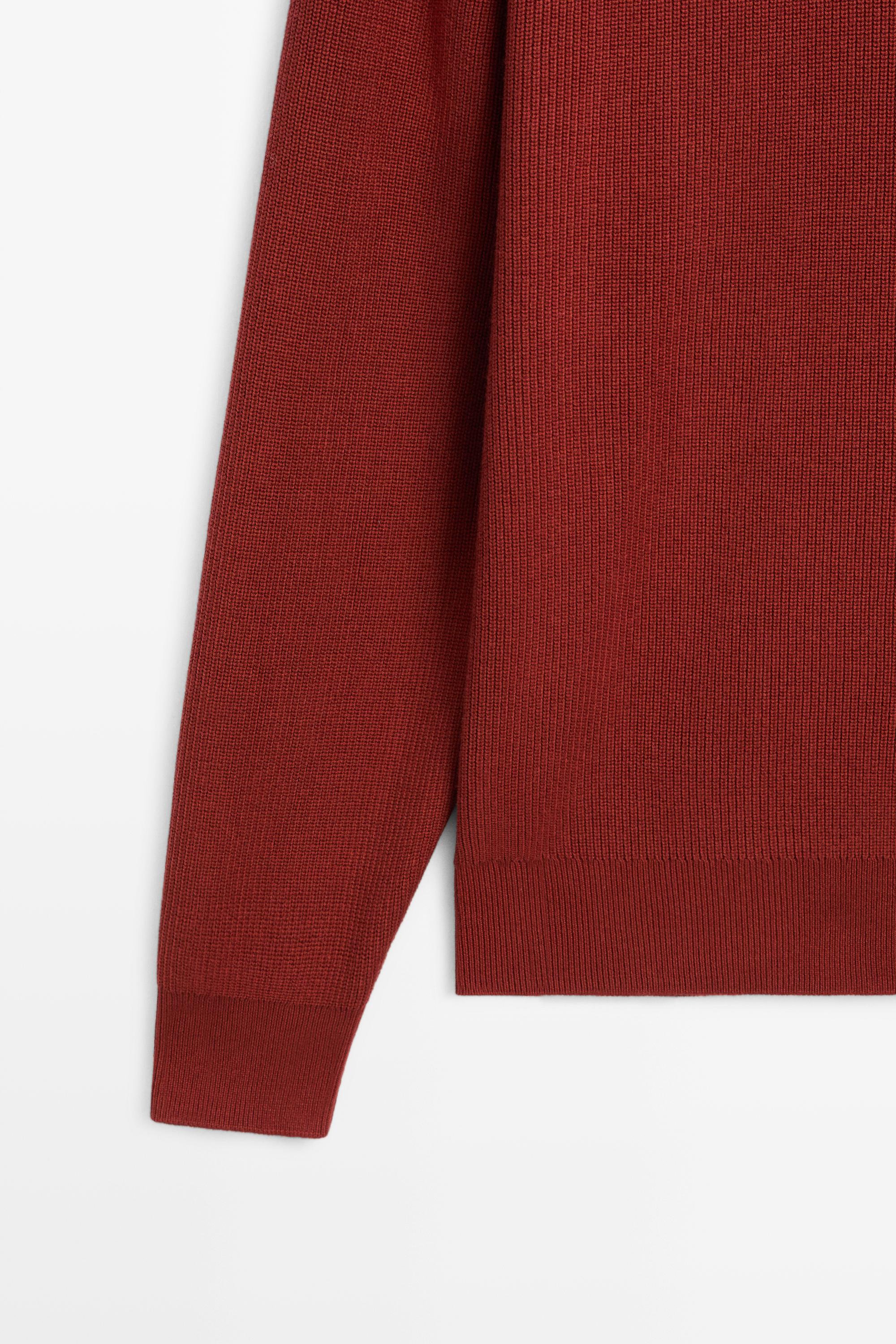 Round neck knit sweater — ORANGE