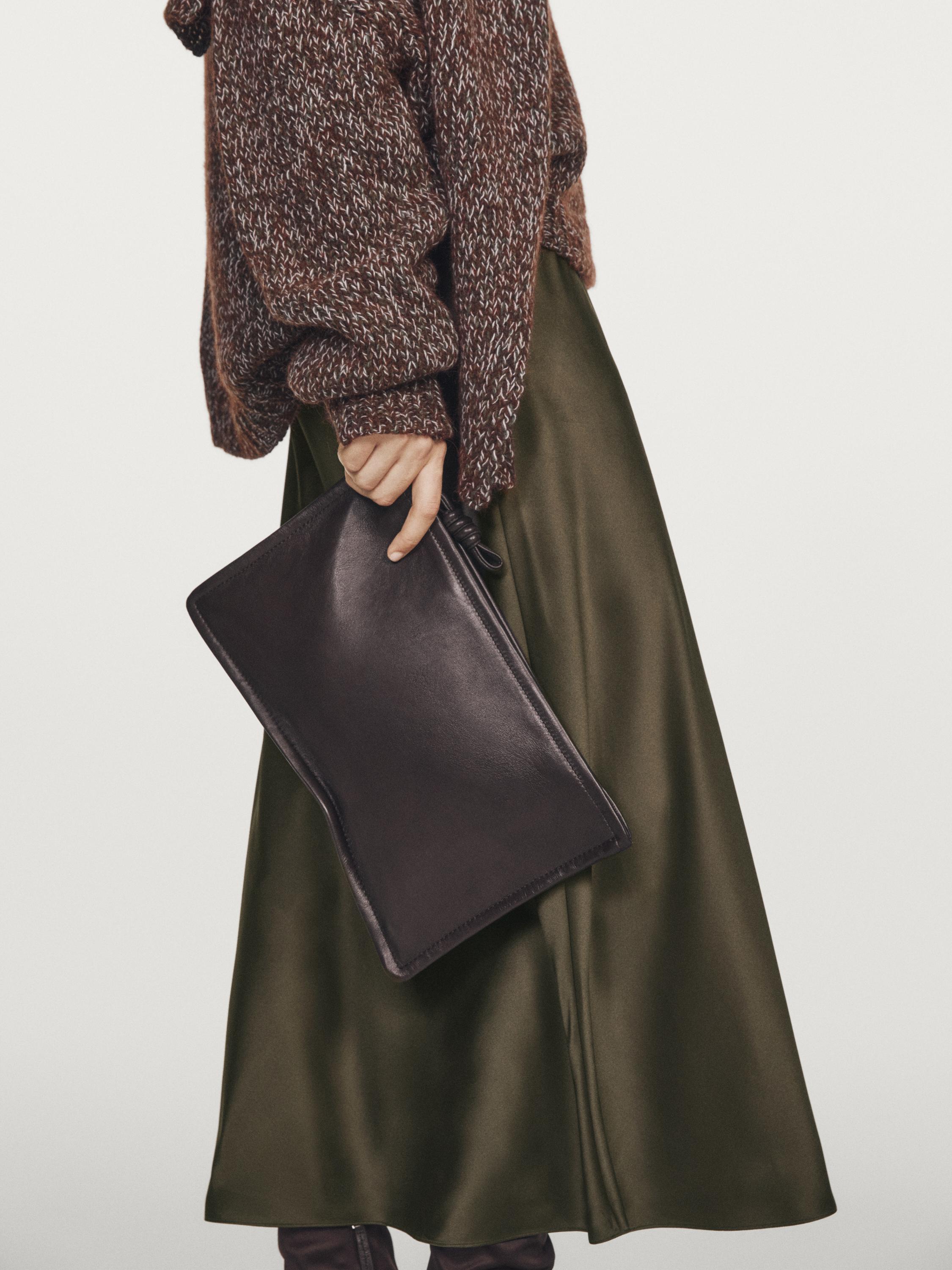 Kleine nappaleren buideltas met knoop