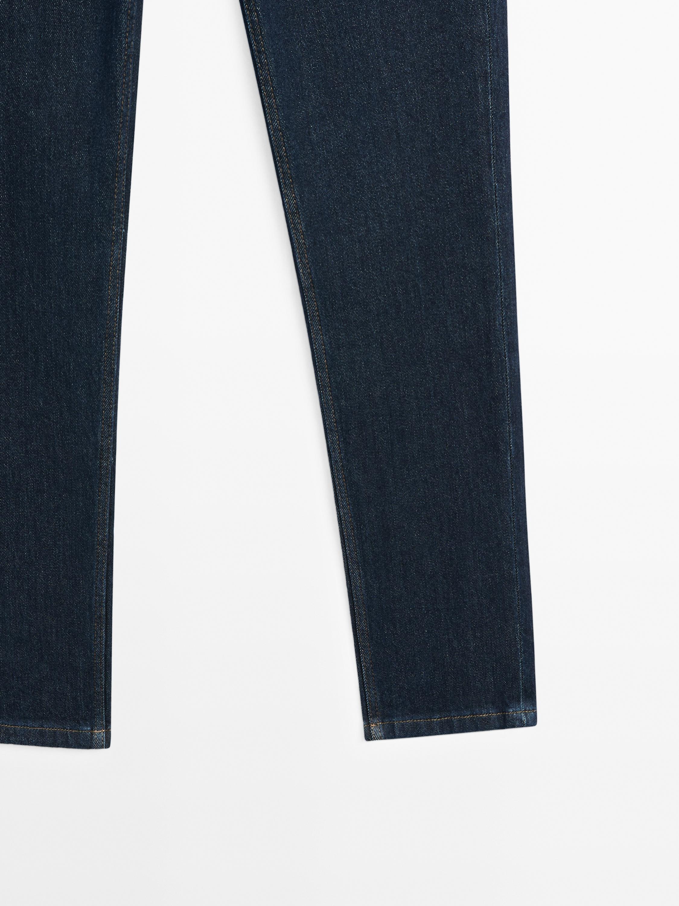 Mid-rise cropped slim fit jeans — DARK BLUE