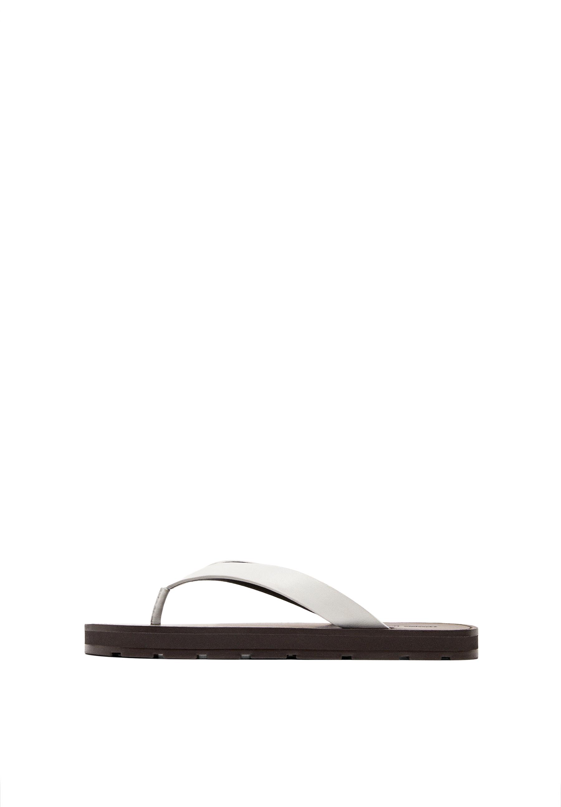 Leather toe divider sandals — WHITE