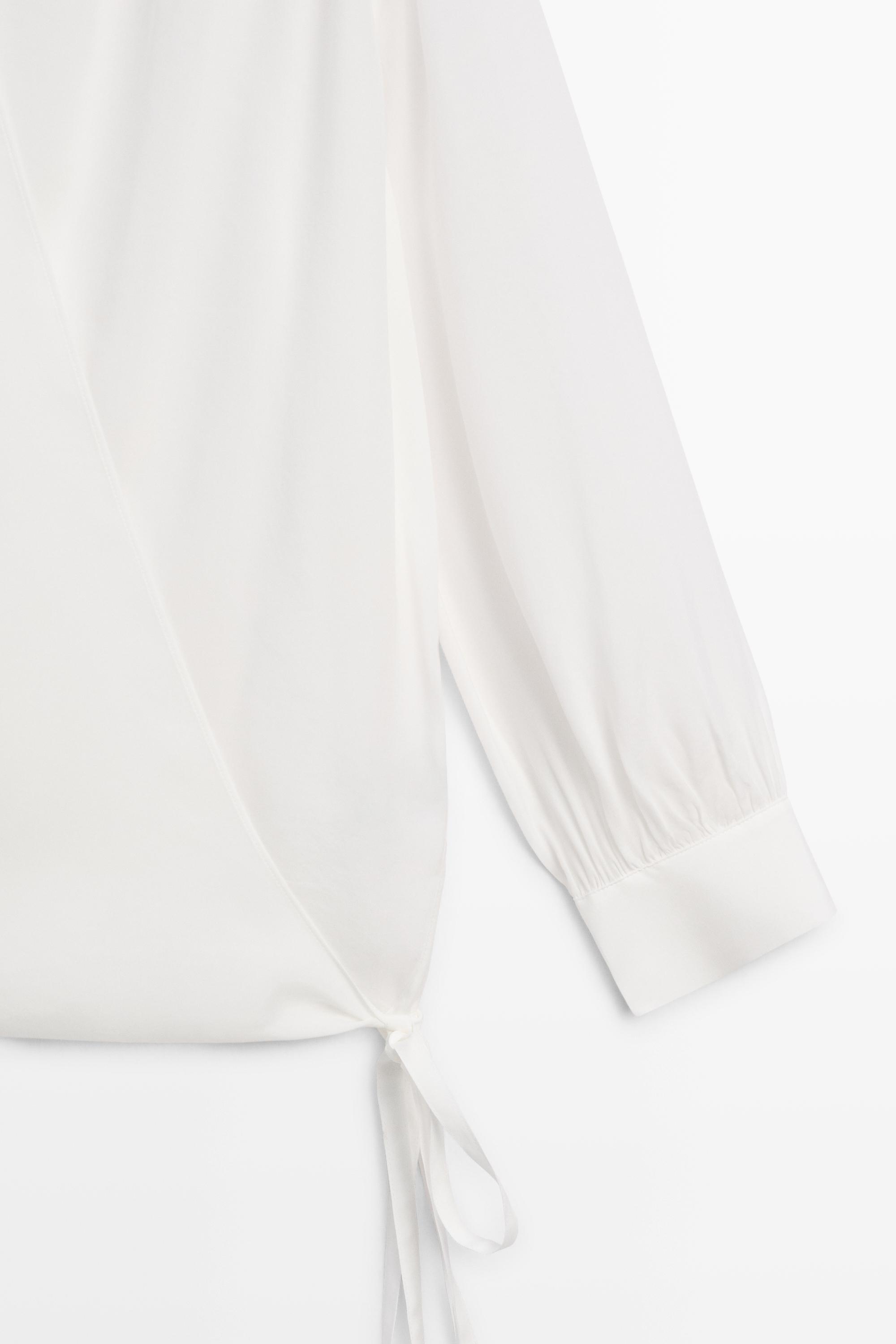 Flowing wrap blouse — CREAM
