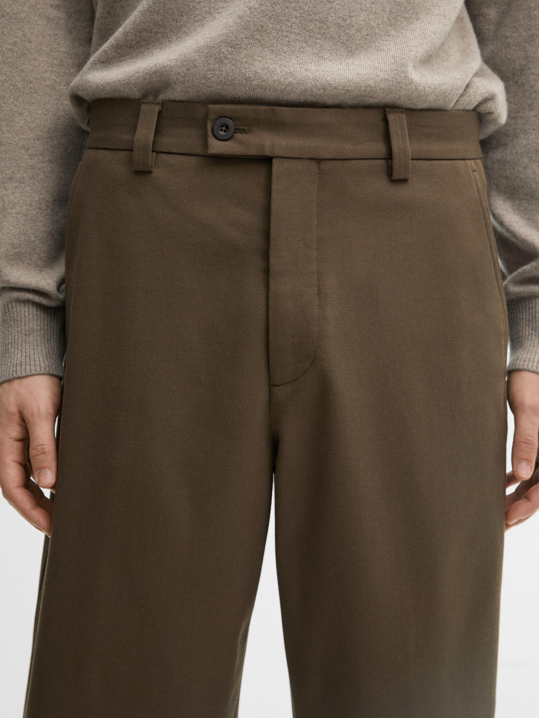Pantalón sarga straight fit mezcla algodón
