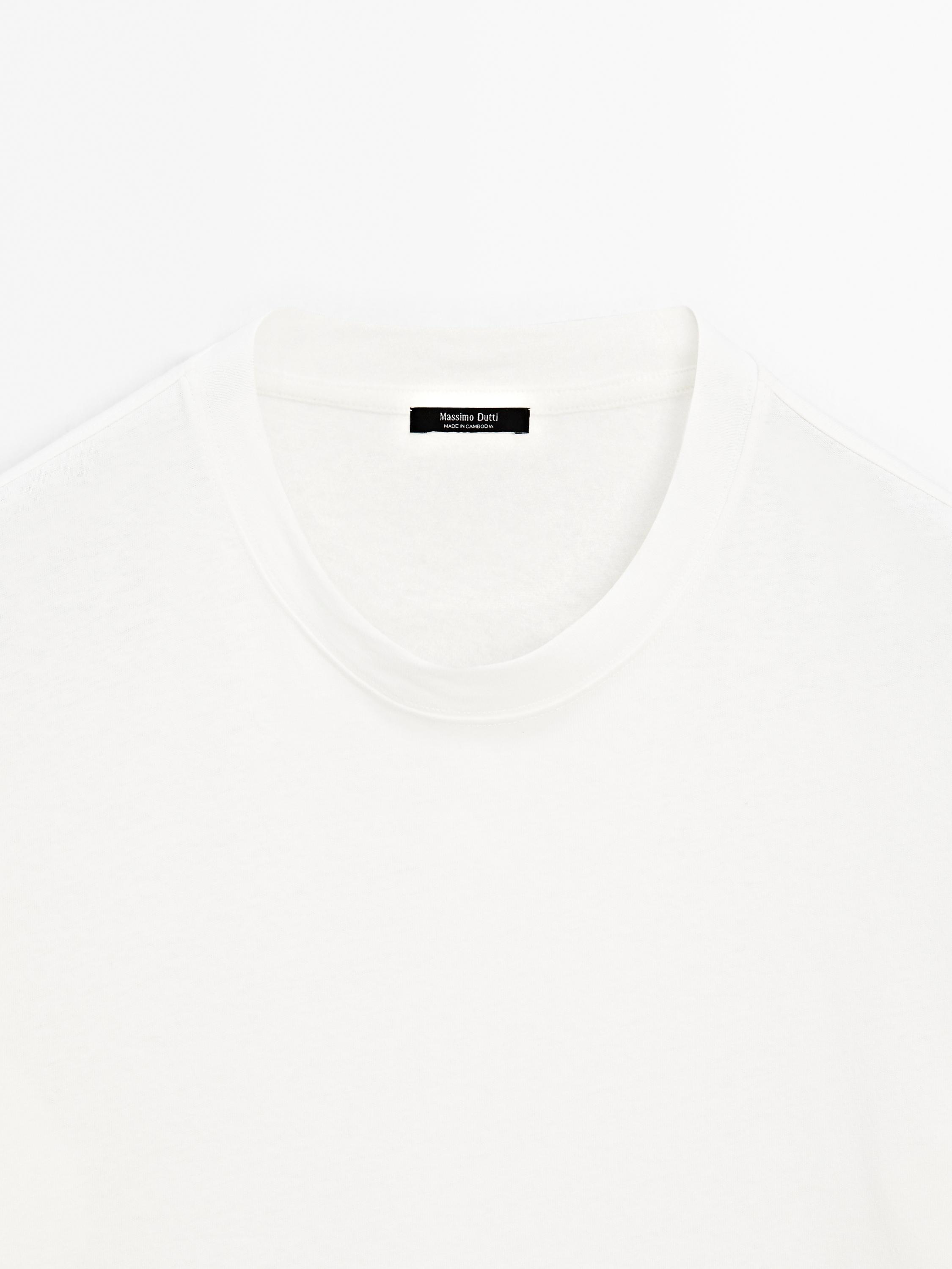 Short-sleeved T-shirt with linen
