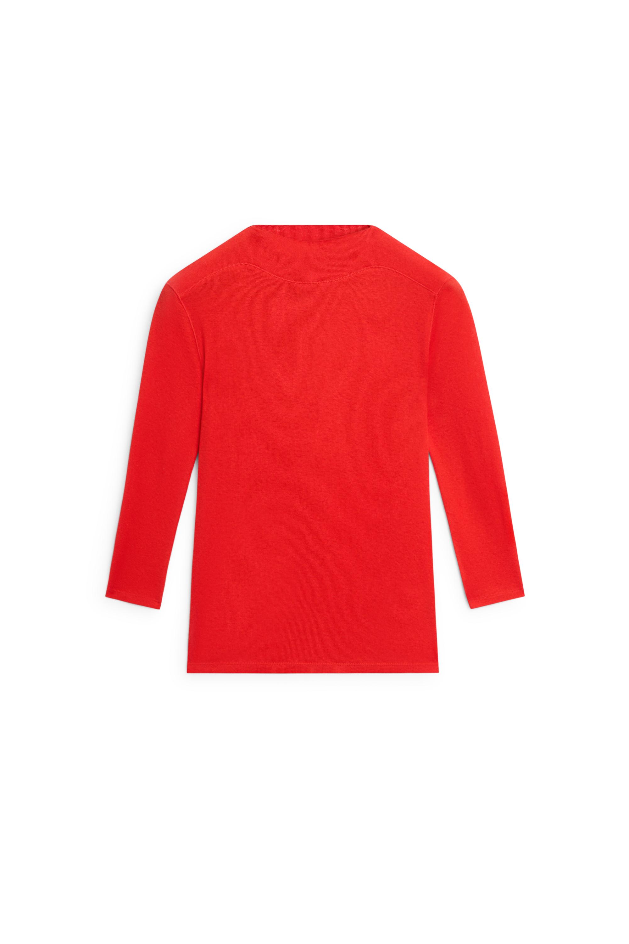Massimo Dutti Dik yakadirsek kollu t-shirt görsel 7