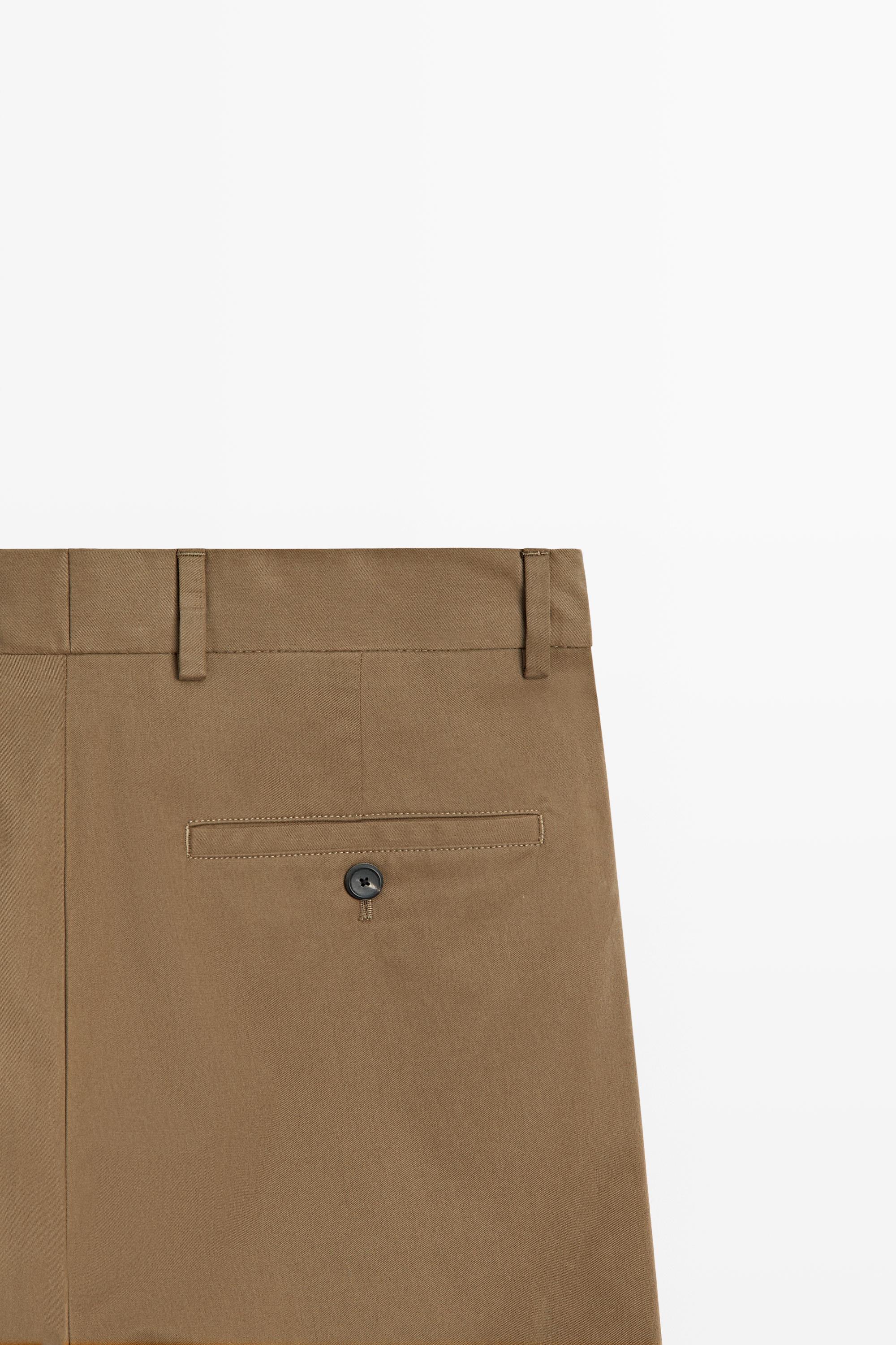 Cotton blend relaxed fit pants — Caramel