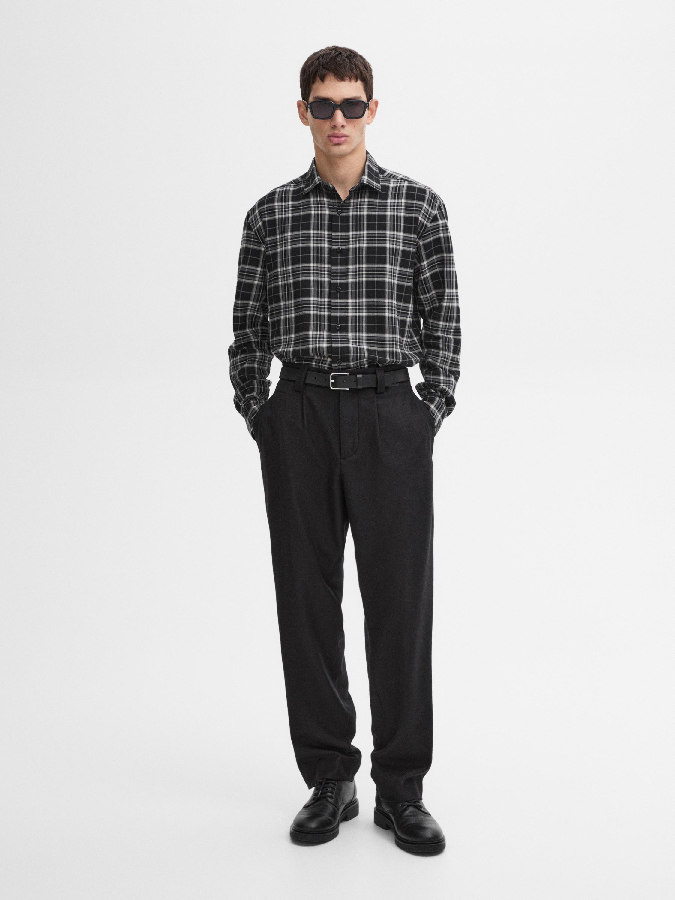 Straight Fit Pantalones Cuadros Massimo Dutti Vaqueros Massimo