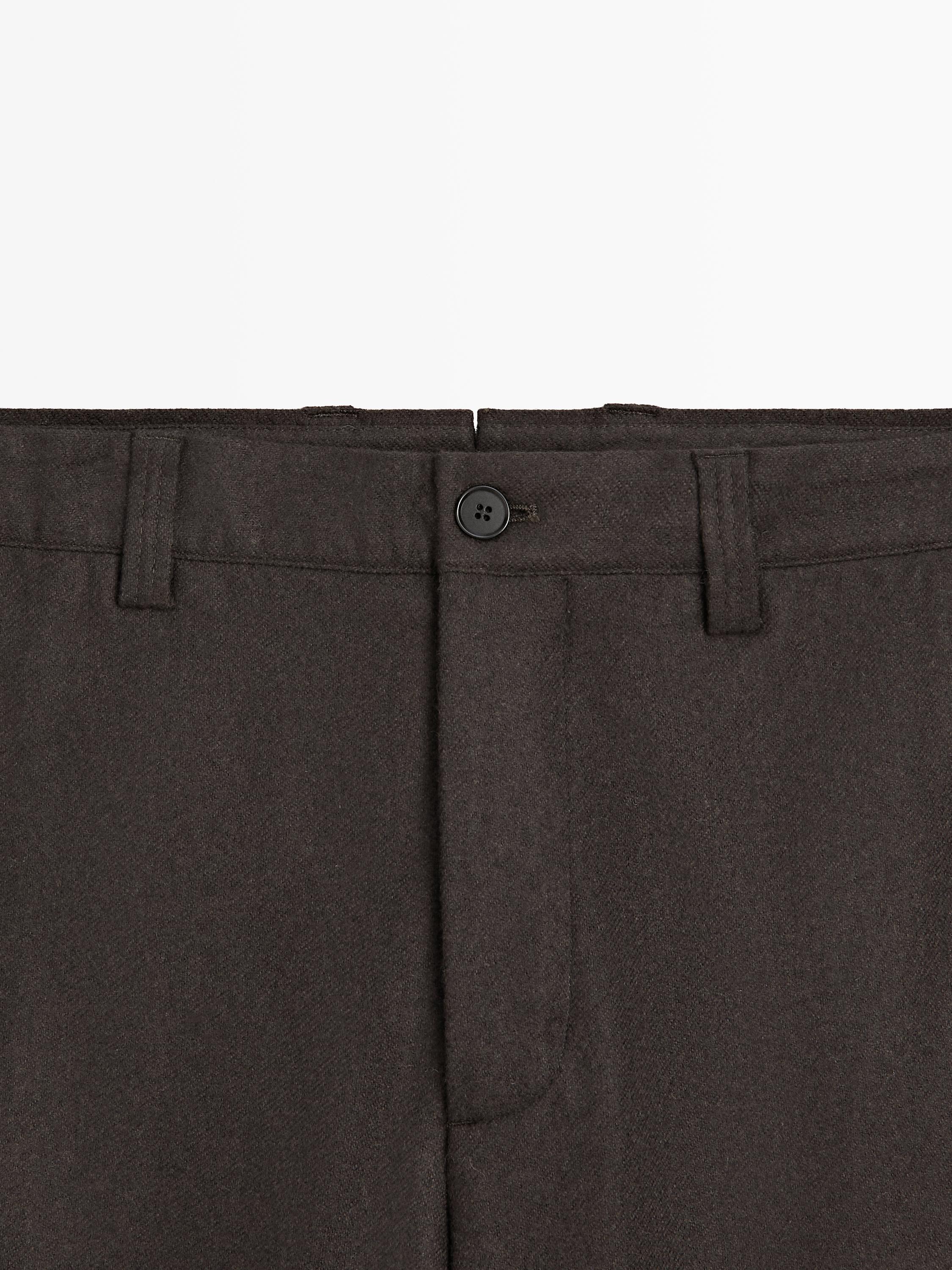 Total look wool blend trousers — BROWN
