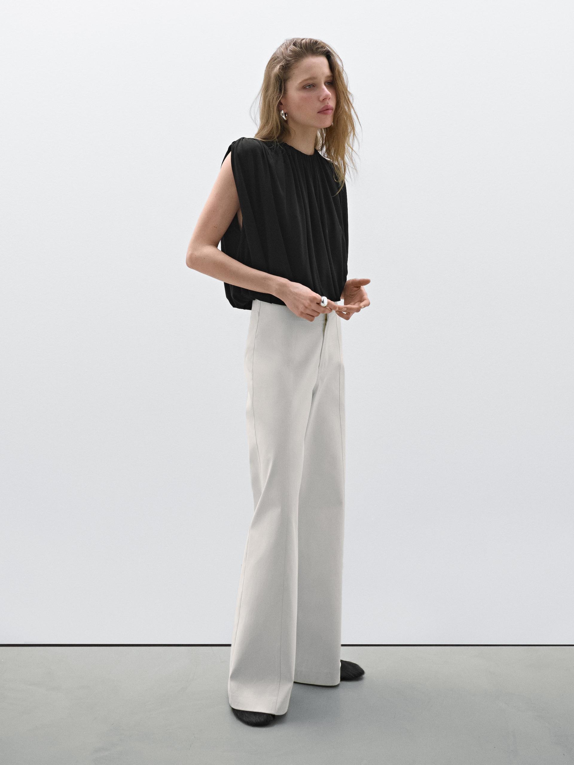 Top Sans Manches Effet Balloon - Studio - Noir - Xs - Massimo Dutti - Femme