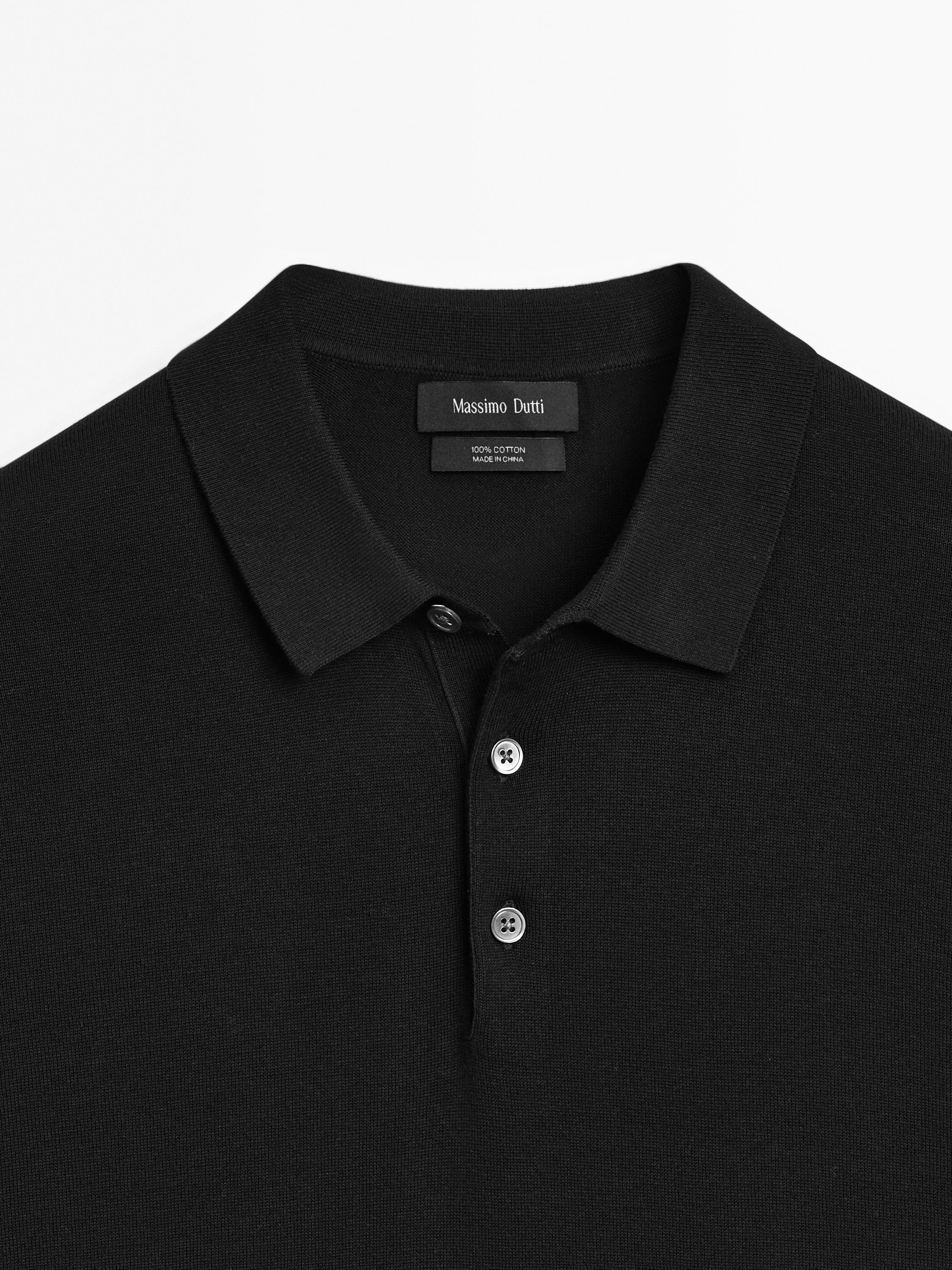Short sleeve cotton polo sweater