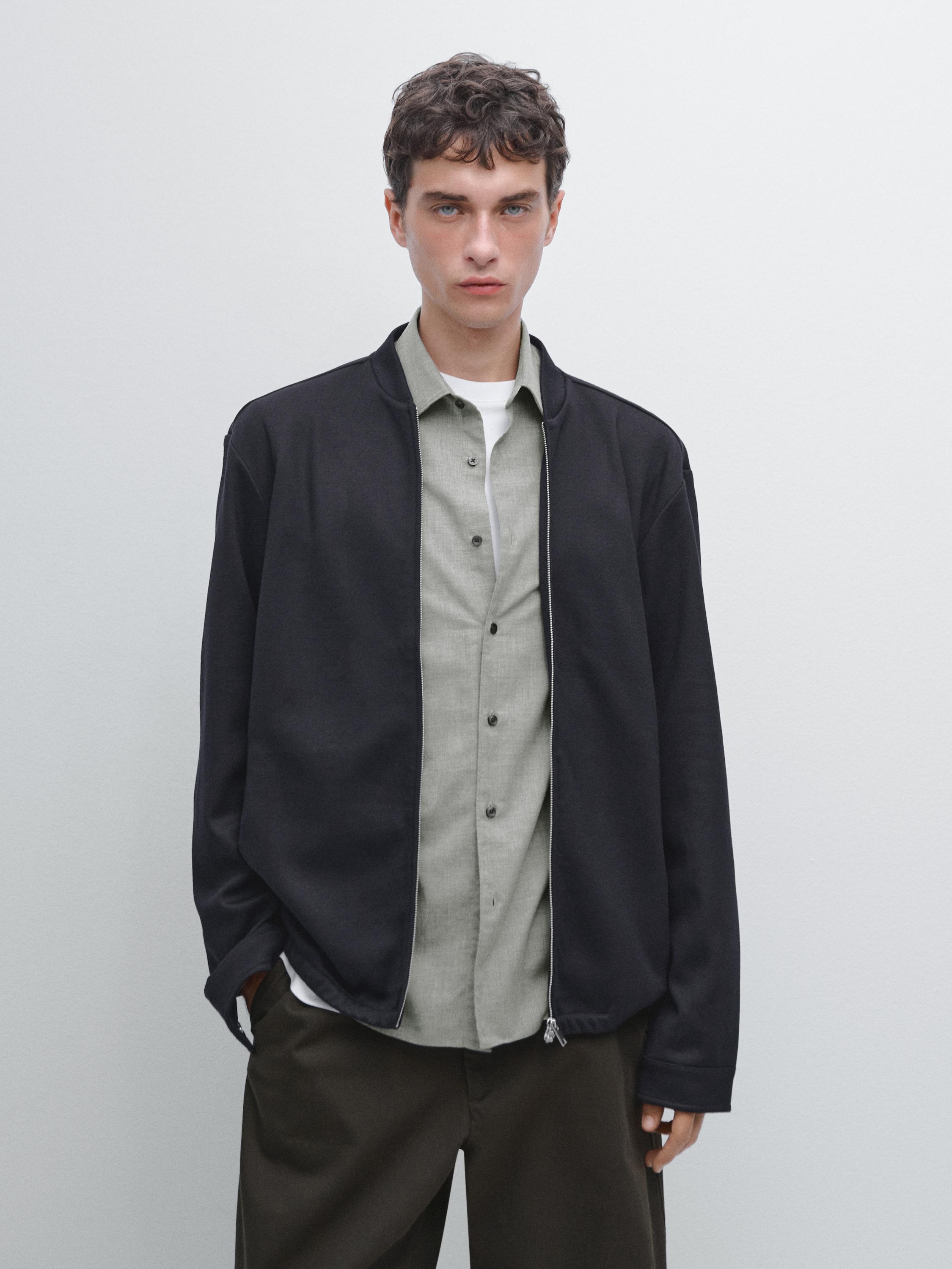 Zip-up bomber jacket